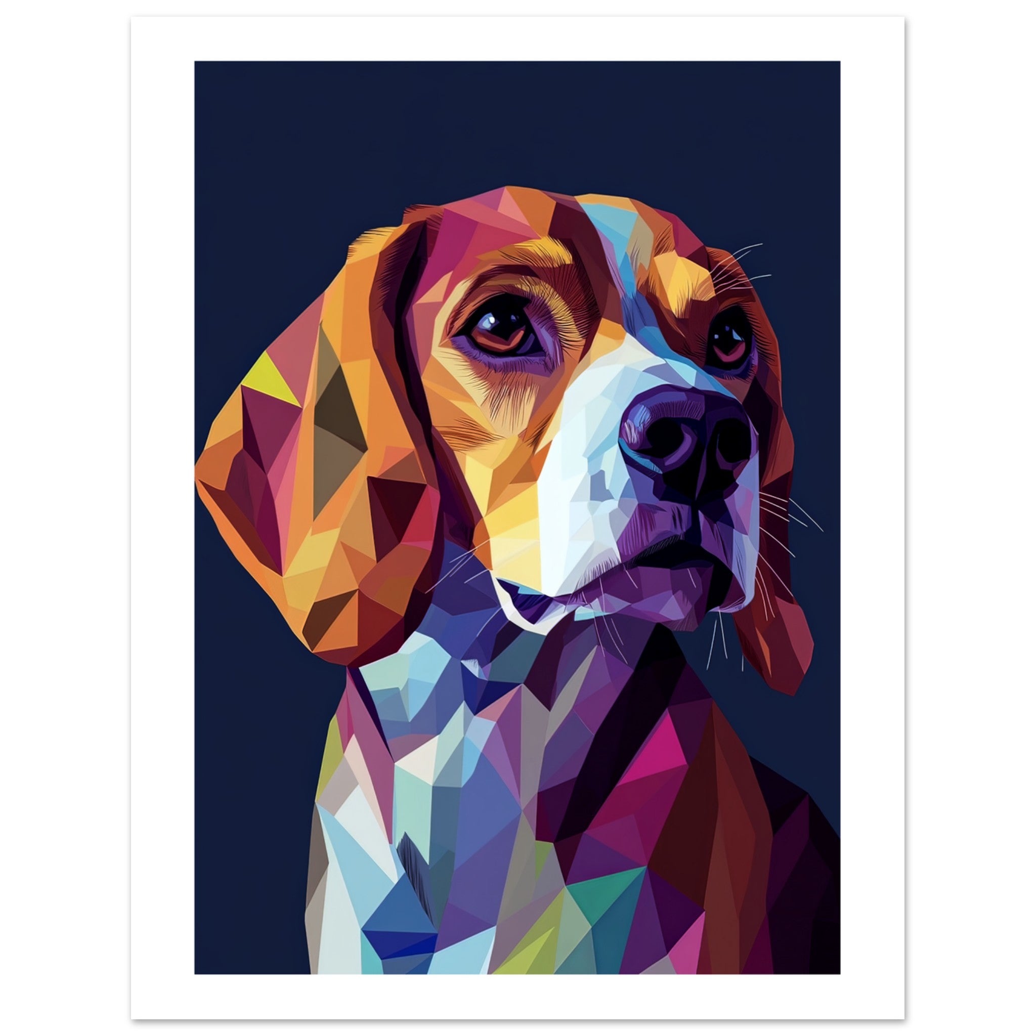 Beagle Dog Illustrated with Colorful Triangles 1