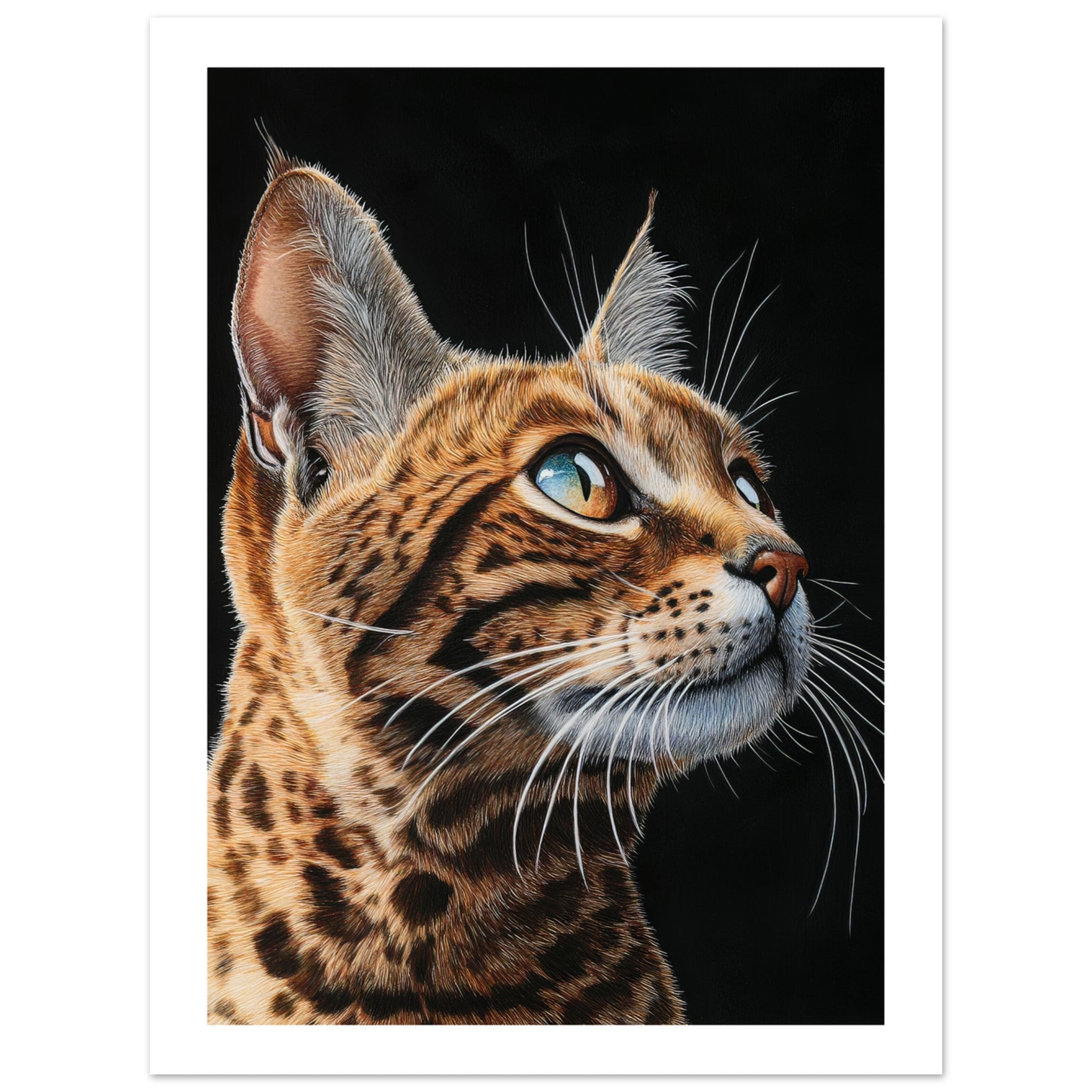 Bengal Cat Painted With Tone Pen 1