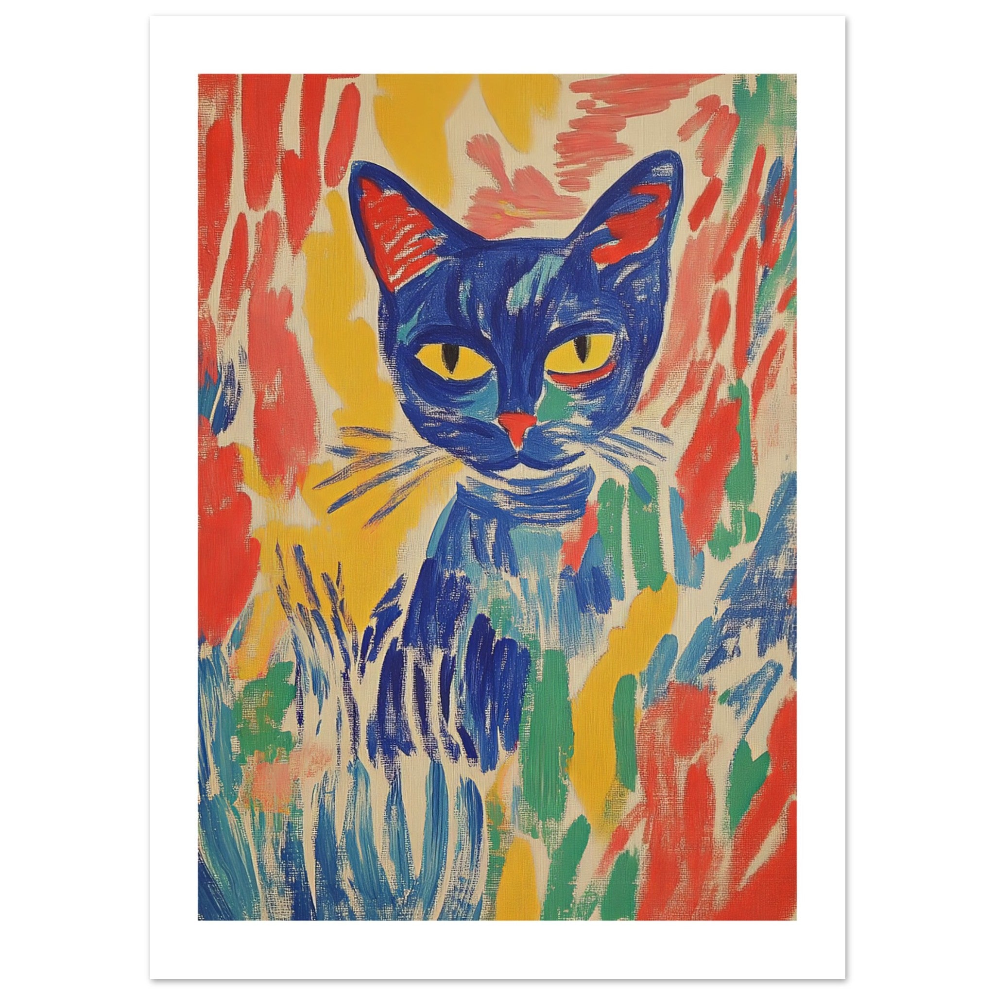 Abyssinian Cat Inspired by Matisse