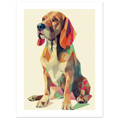 Bloodhound Dog Illustrated with Colorful Triangles 4