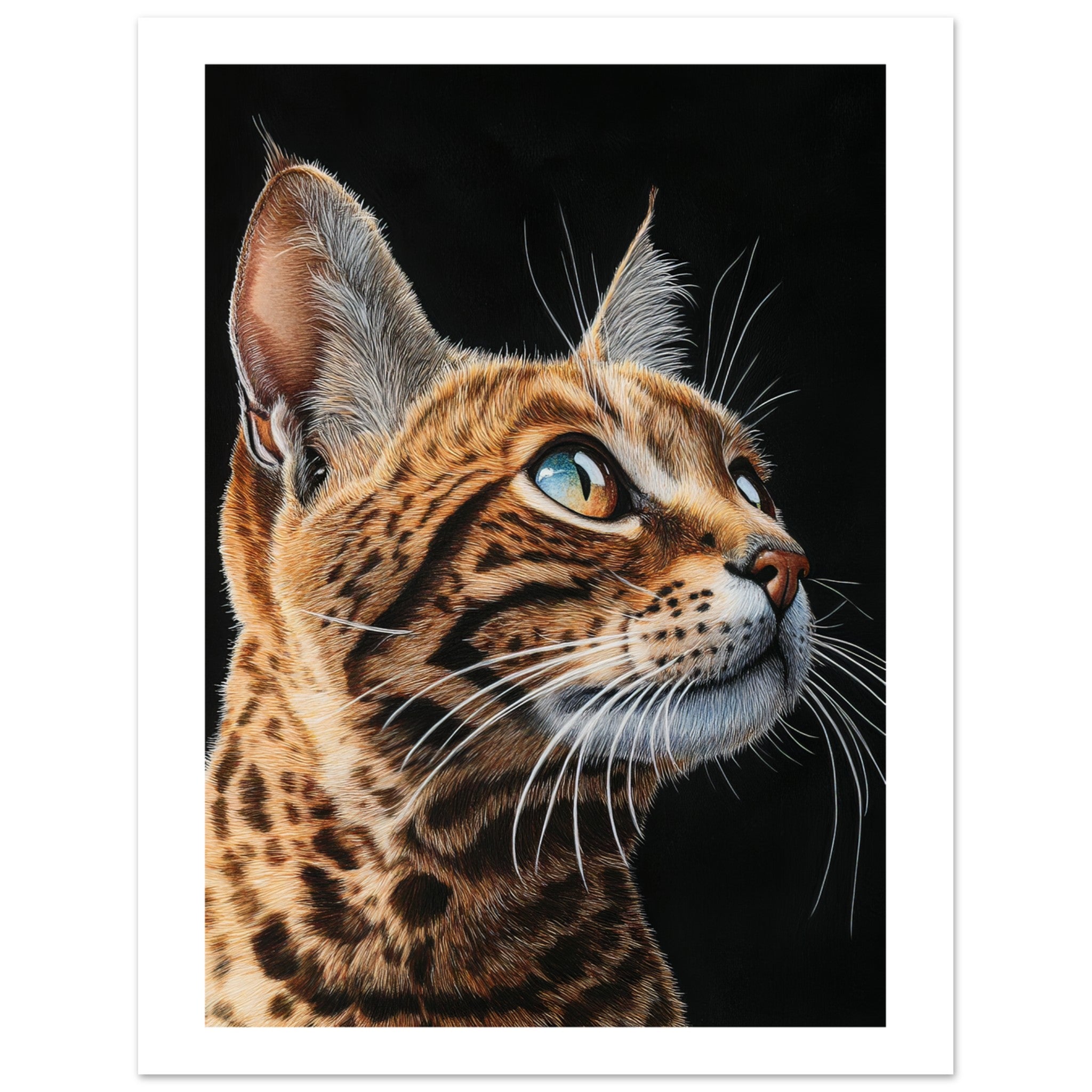 Bengal Cat Painted With Tone Pen 1