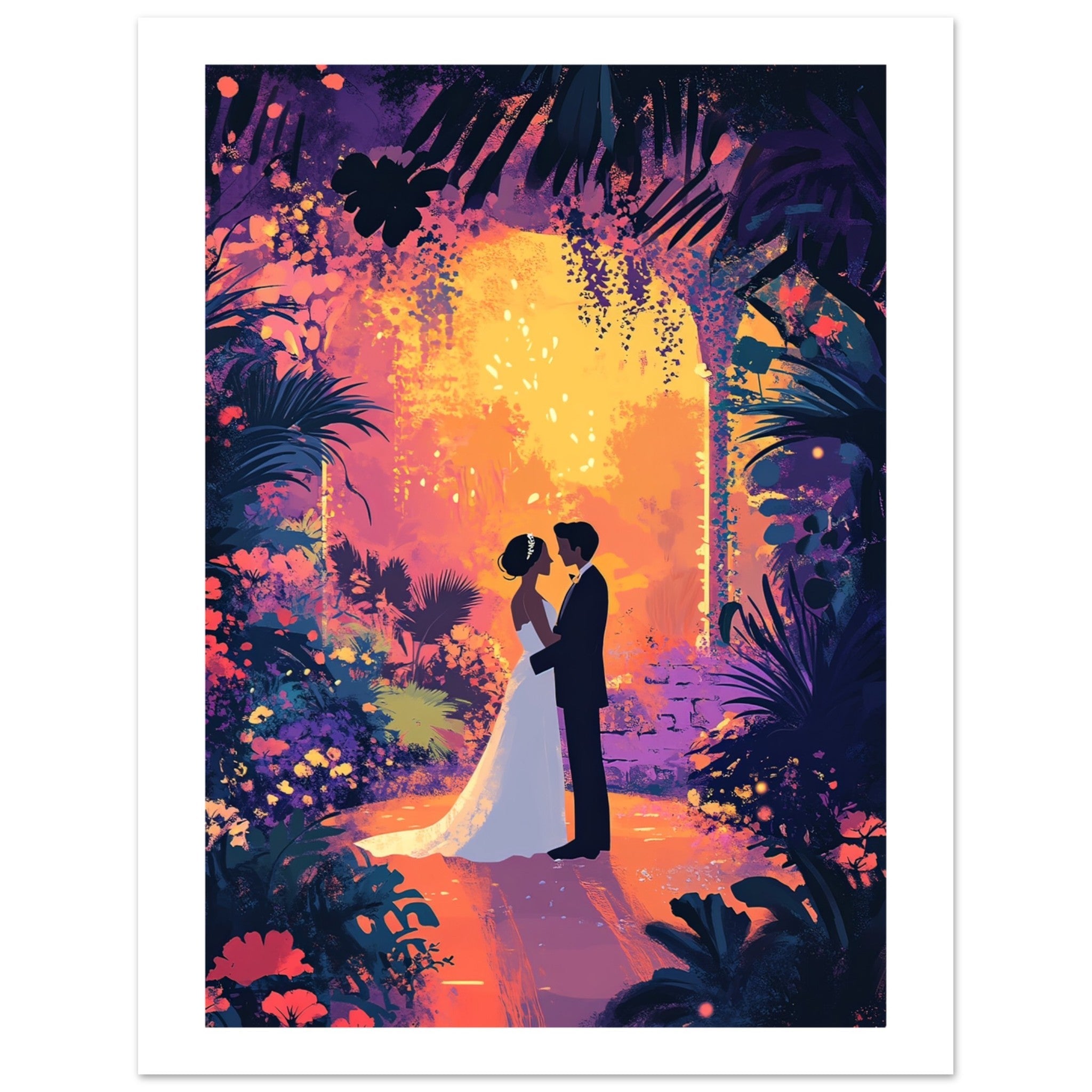 A wedding couple infront of a garden 2
