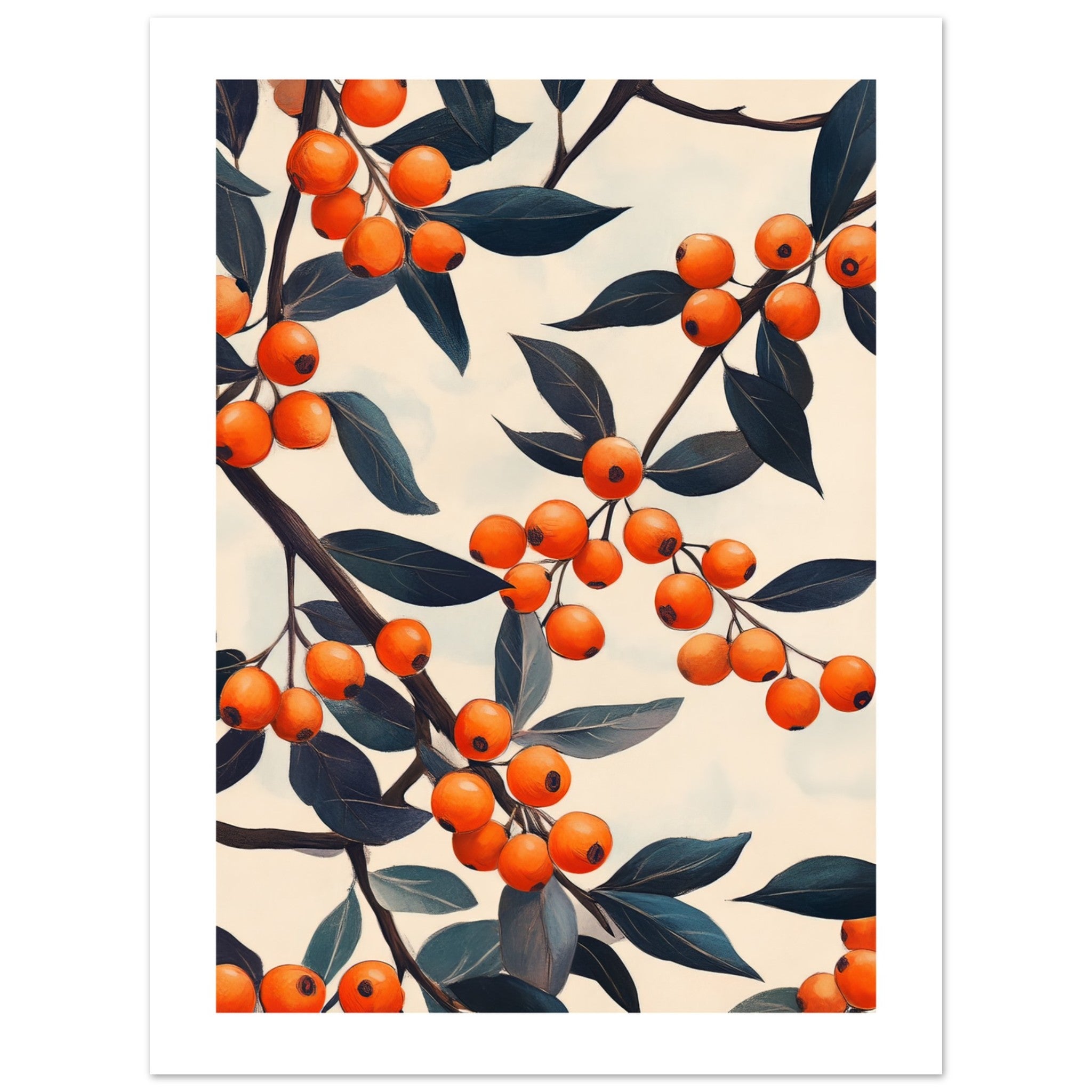 A pattern of Sea Buckthorn Berries