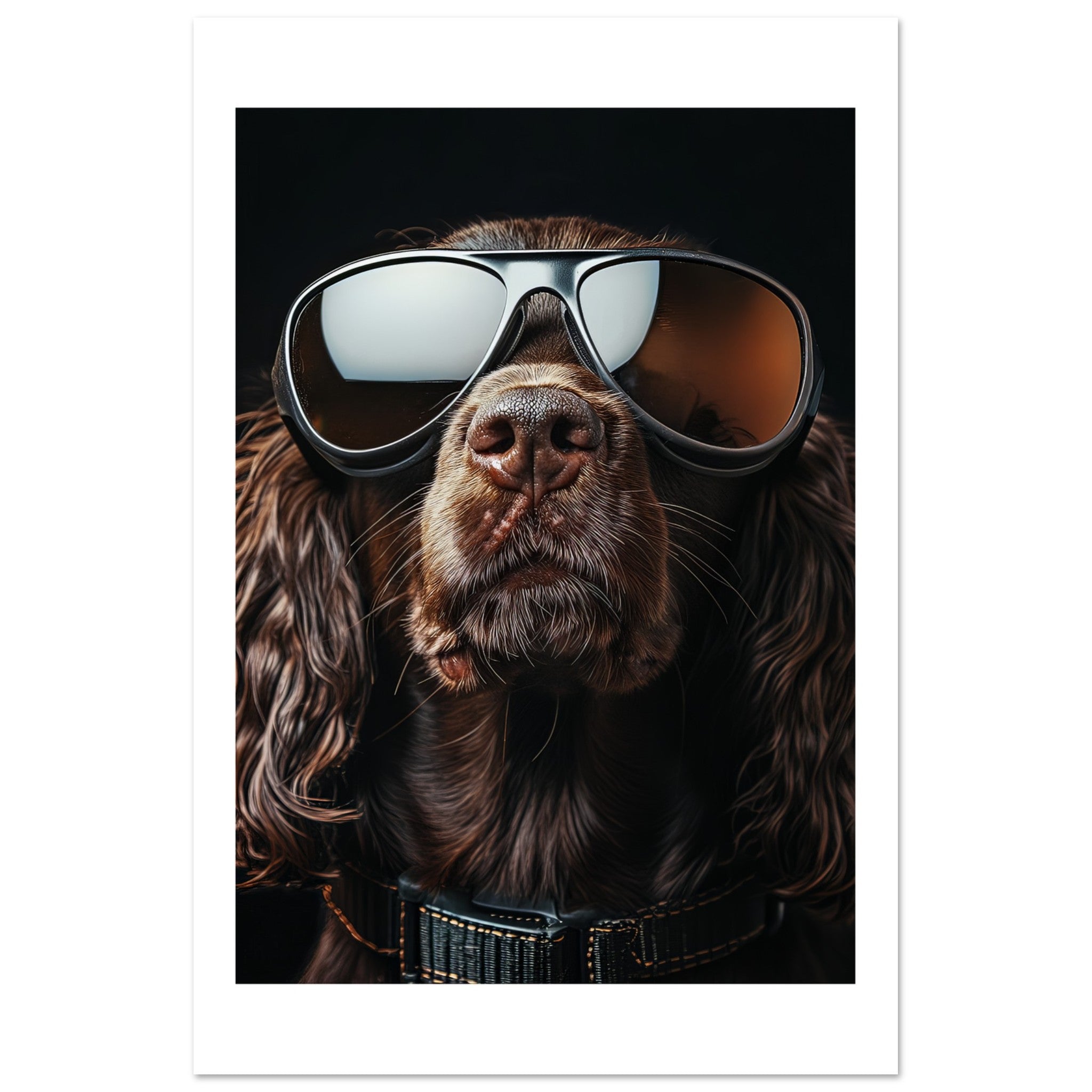 Boykin Spaniel Dog Wearing Pilot Sunglasses
