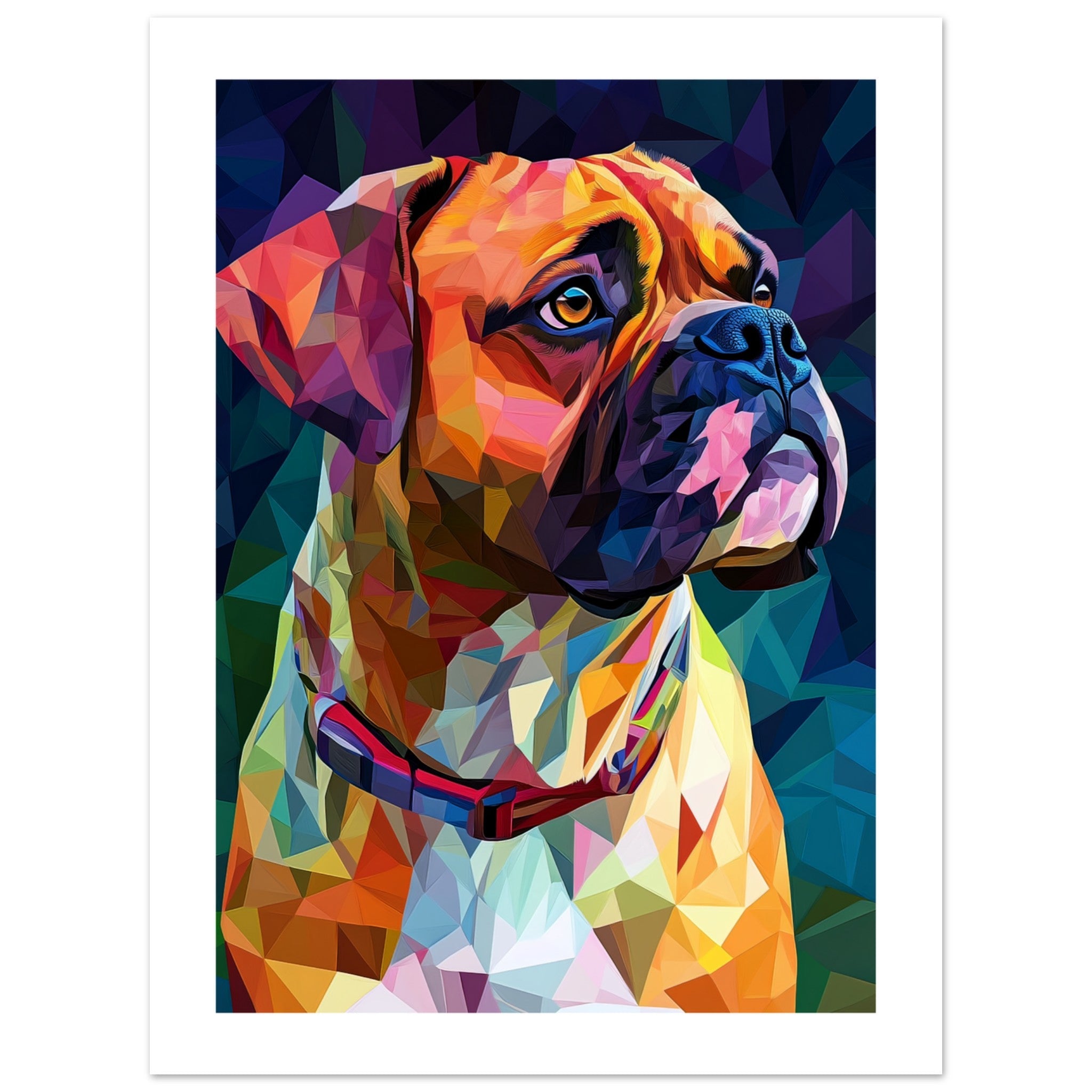 Boerboel Dog Illustrated with Colorful Triangles 4