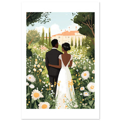 A black wedding couple infront of a garden 4