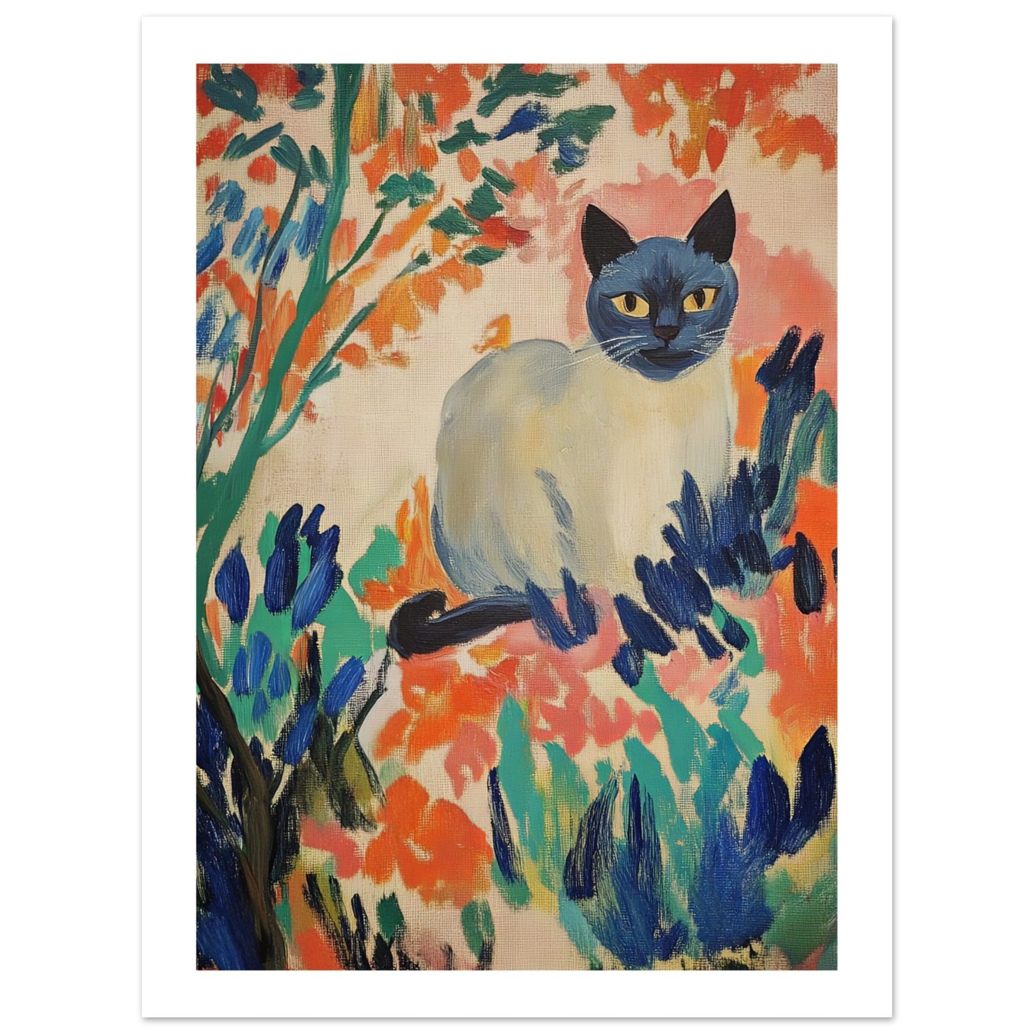 Burmese Cat Inspired by Matisse