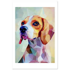 Beagle Dog Illustrated with Colorful Triangles 3