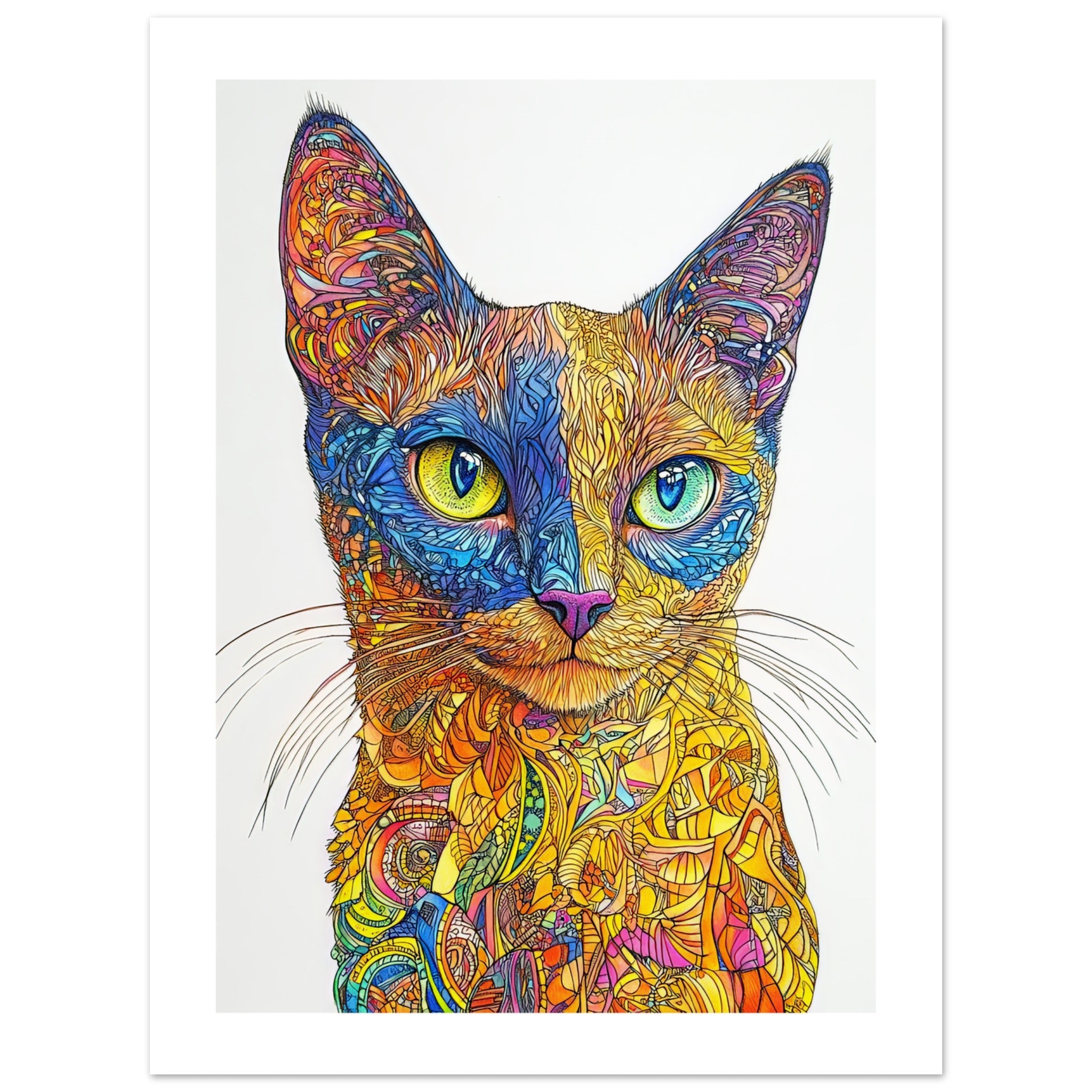 Burmese Cat Painted With Tone Pen 1