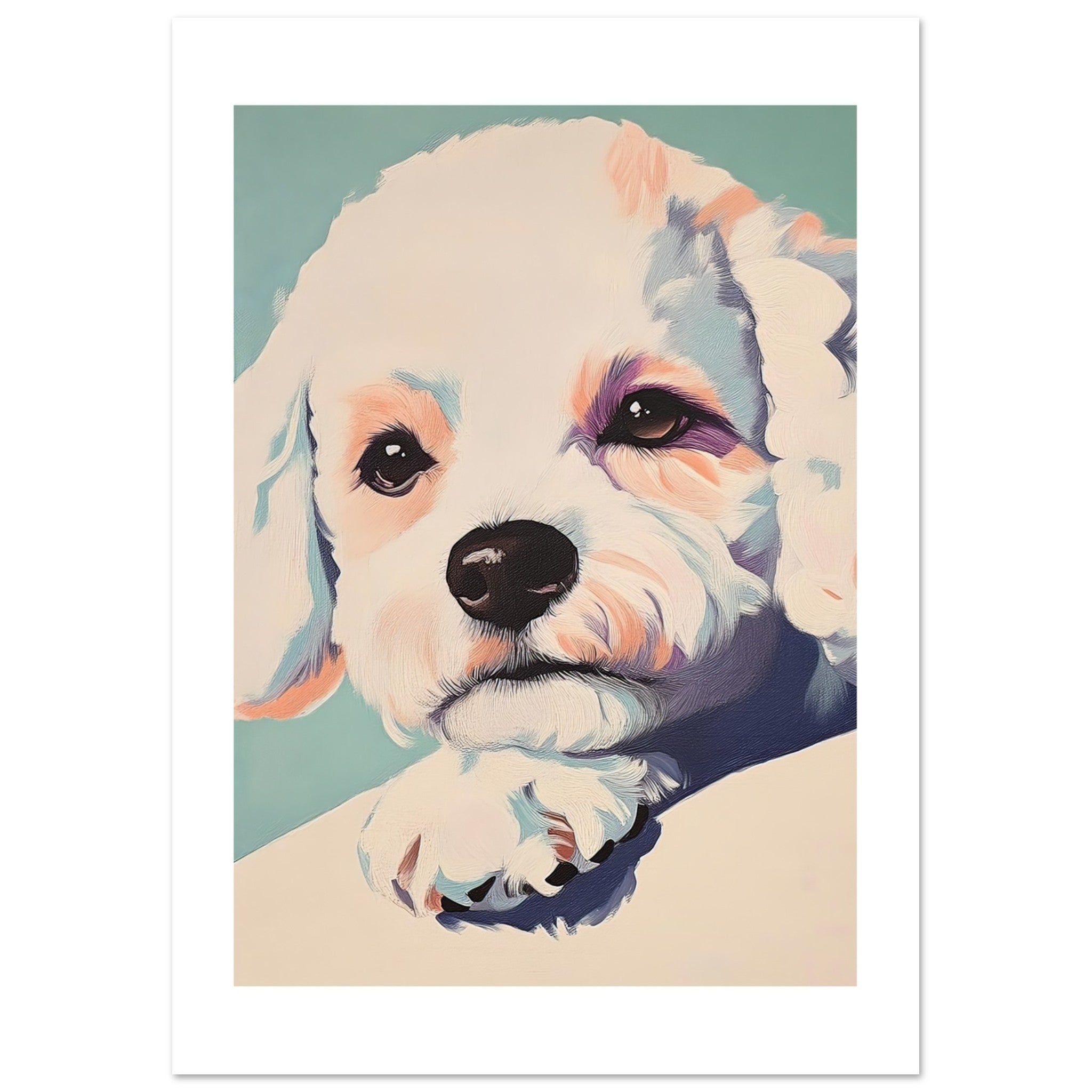 Bichon Frise Dog Relaxing Pastel Colored 1