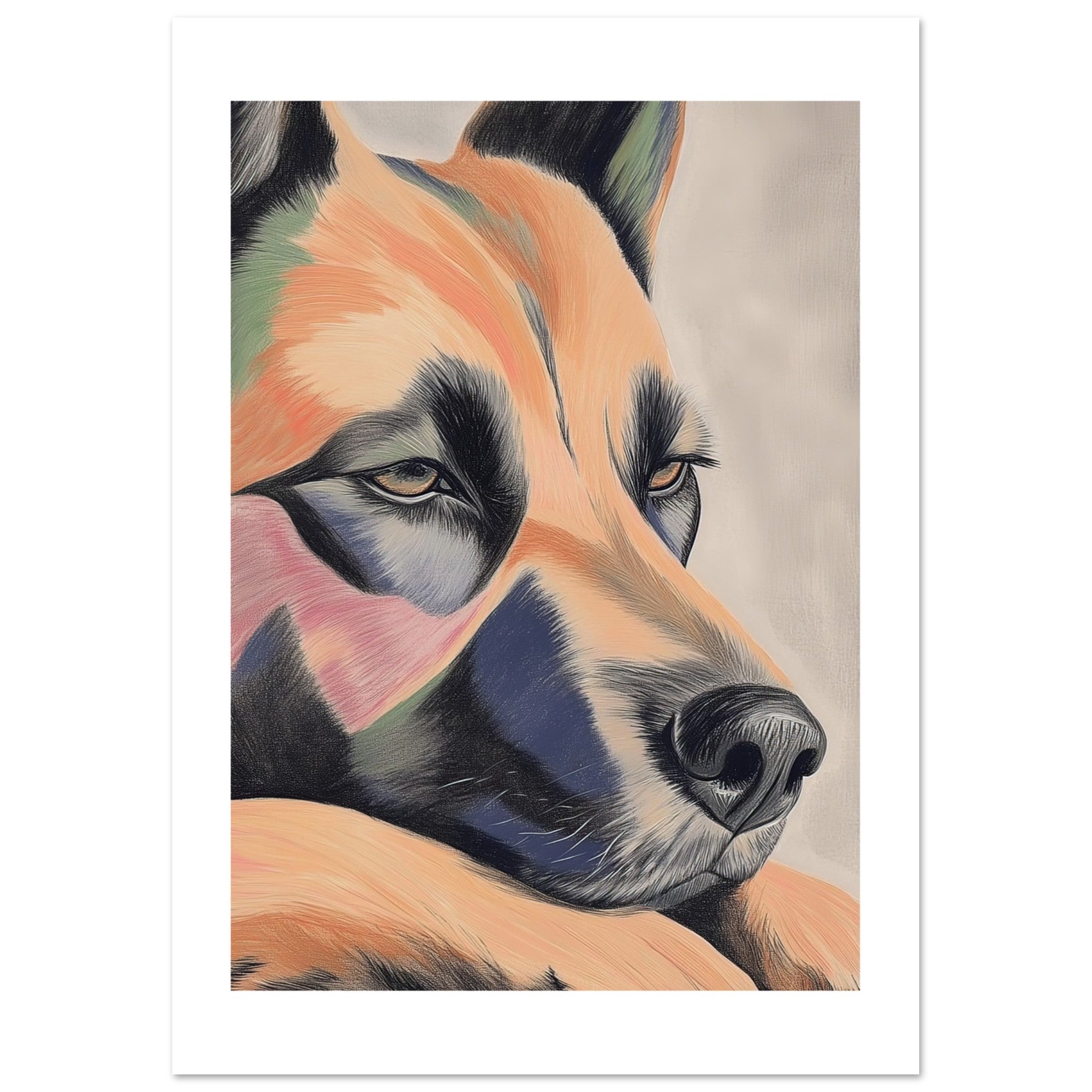 Belgian Tervuren Dog Relaxing Pastel Colored 2