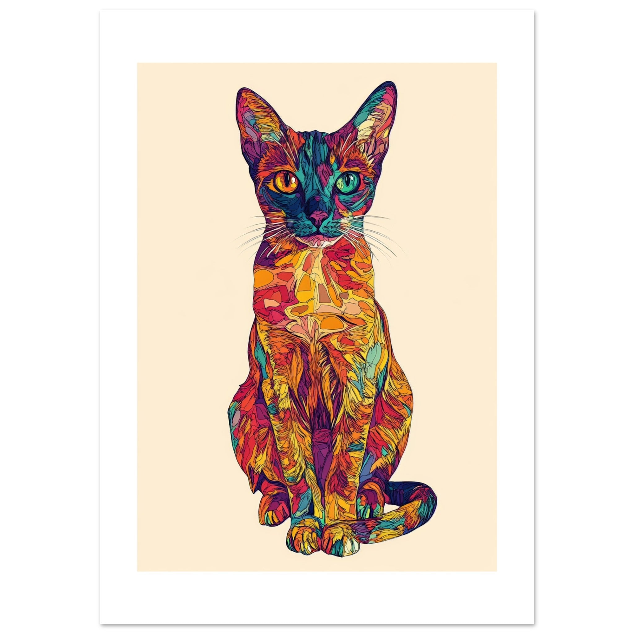 Abyssinian Cat Painted With Tone Pen 1