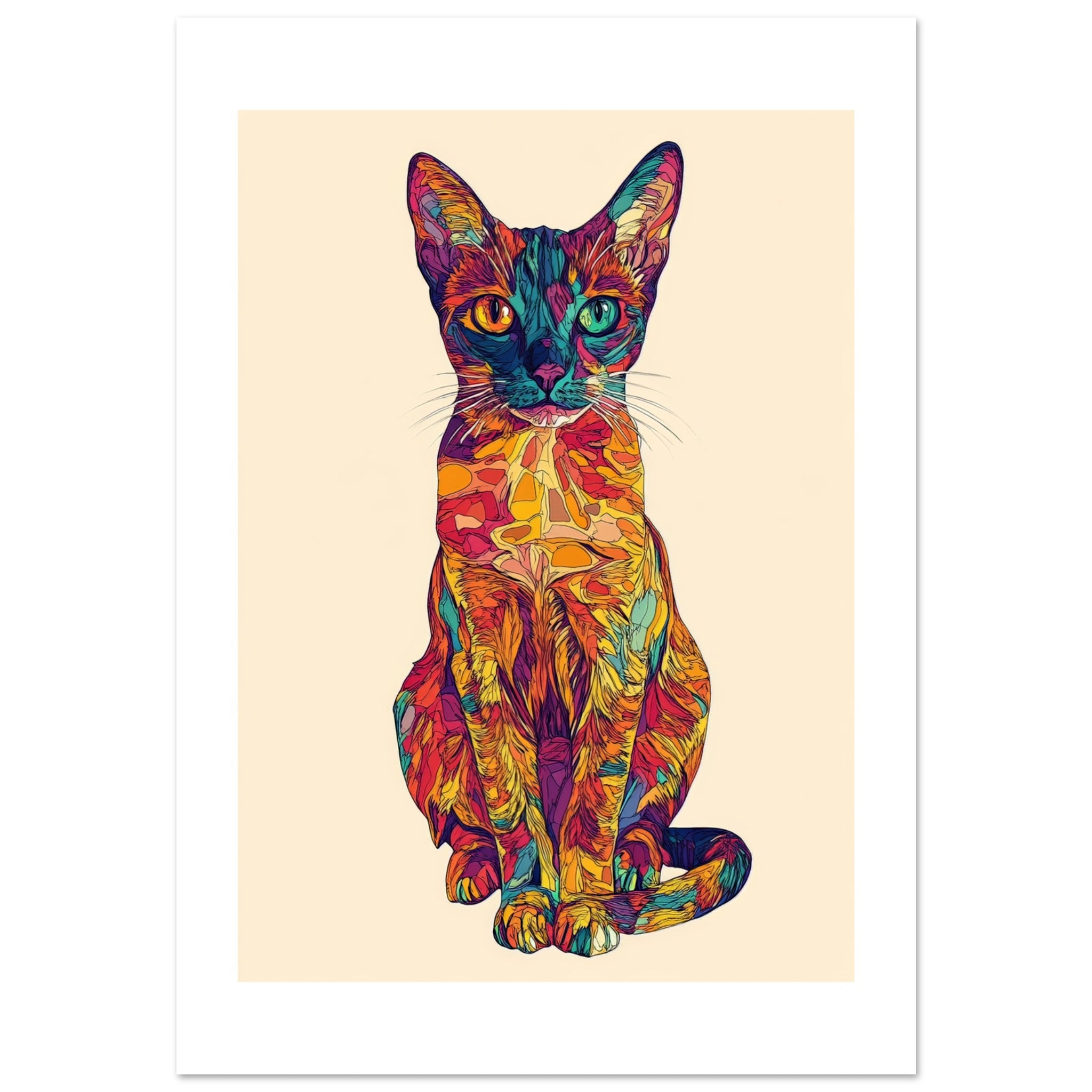 Abyssinian Cat Painted With Tone Pen 1