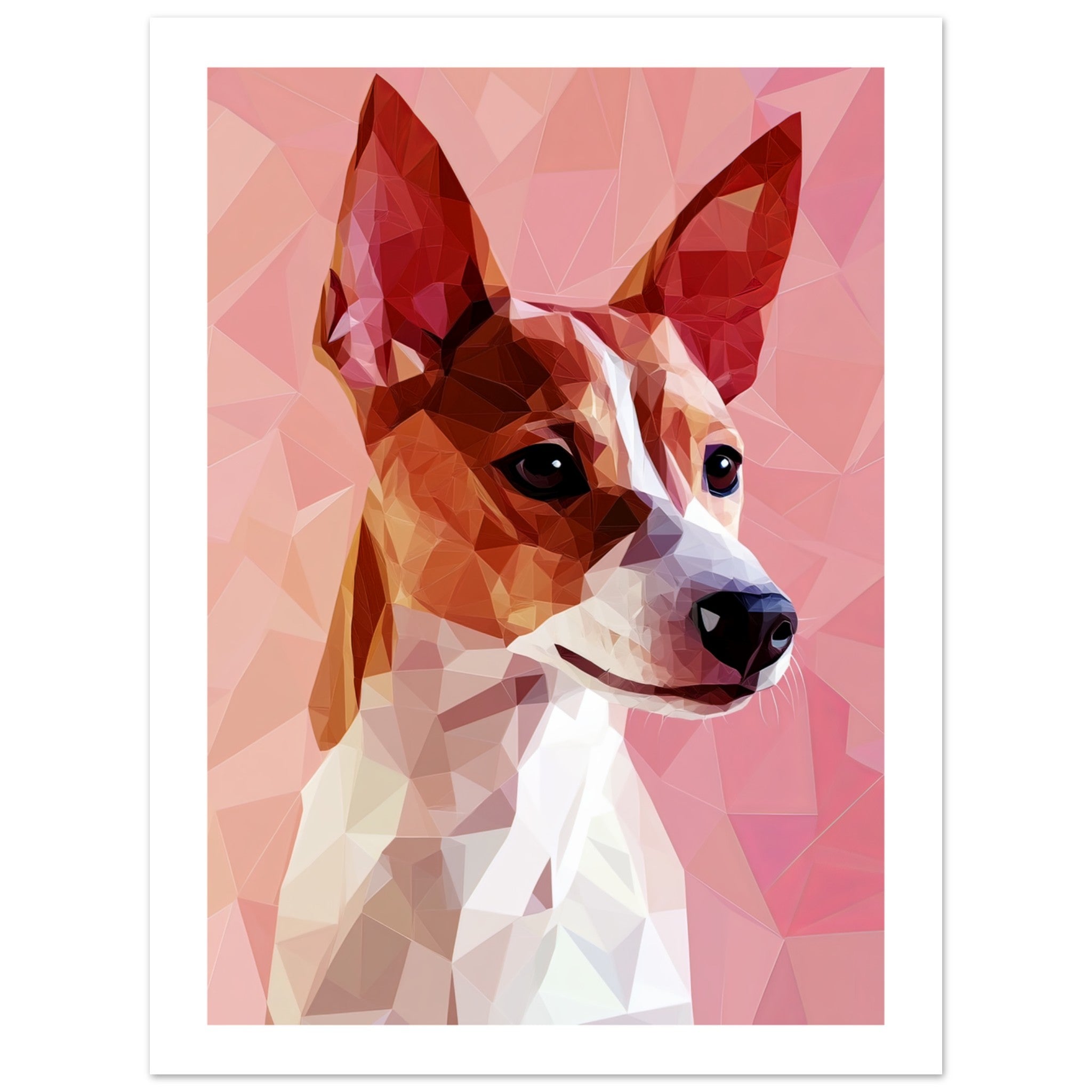 Basenji Dog Illustrated with Colorful Triangles 5