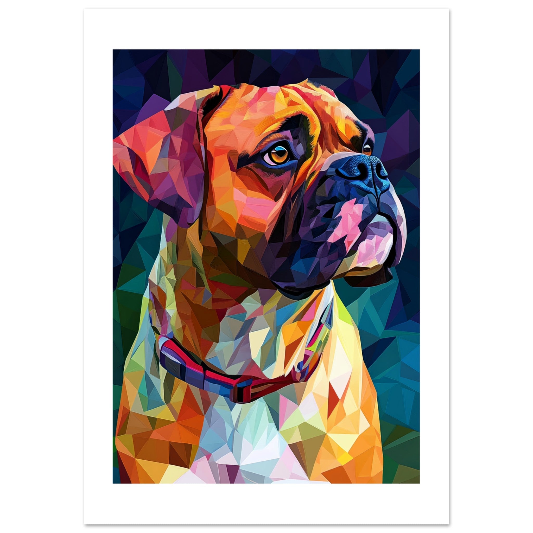 Boerboel Dog Illustrated with Colorful Triangles 4