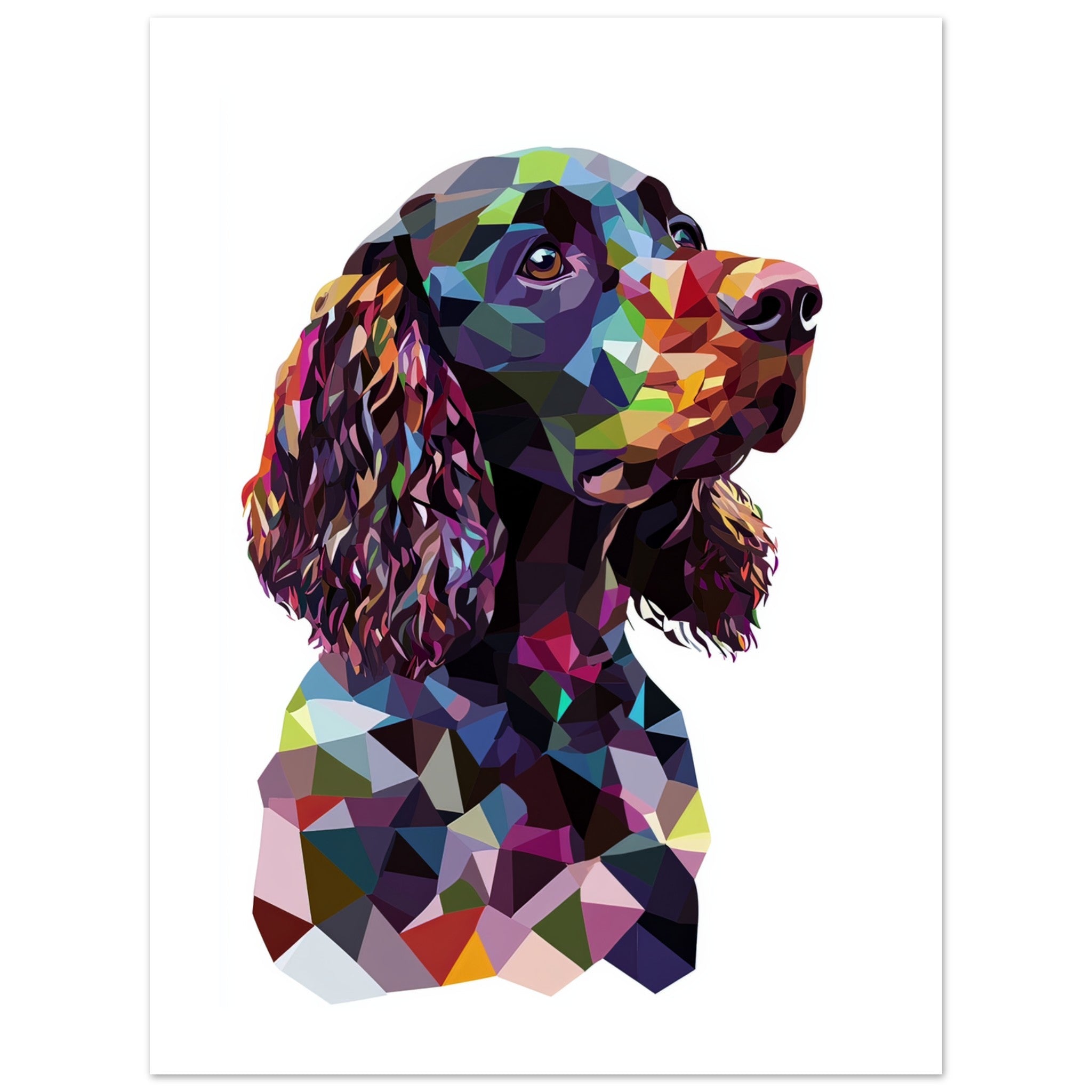 American Water Dog Illustrated with Colorful Triangles 3