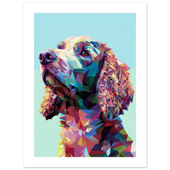 American Water Dog Illustrated with Colorful Triangles 4