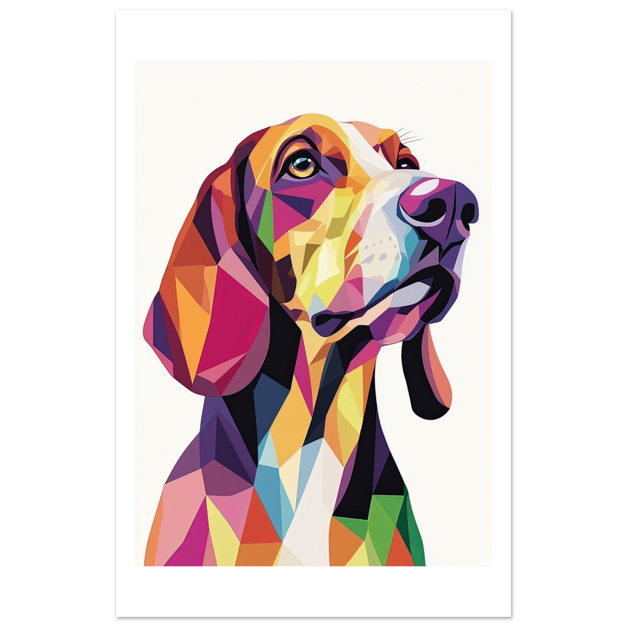 Bloodhound Dog Illustrated with Colorful Triangles 5
