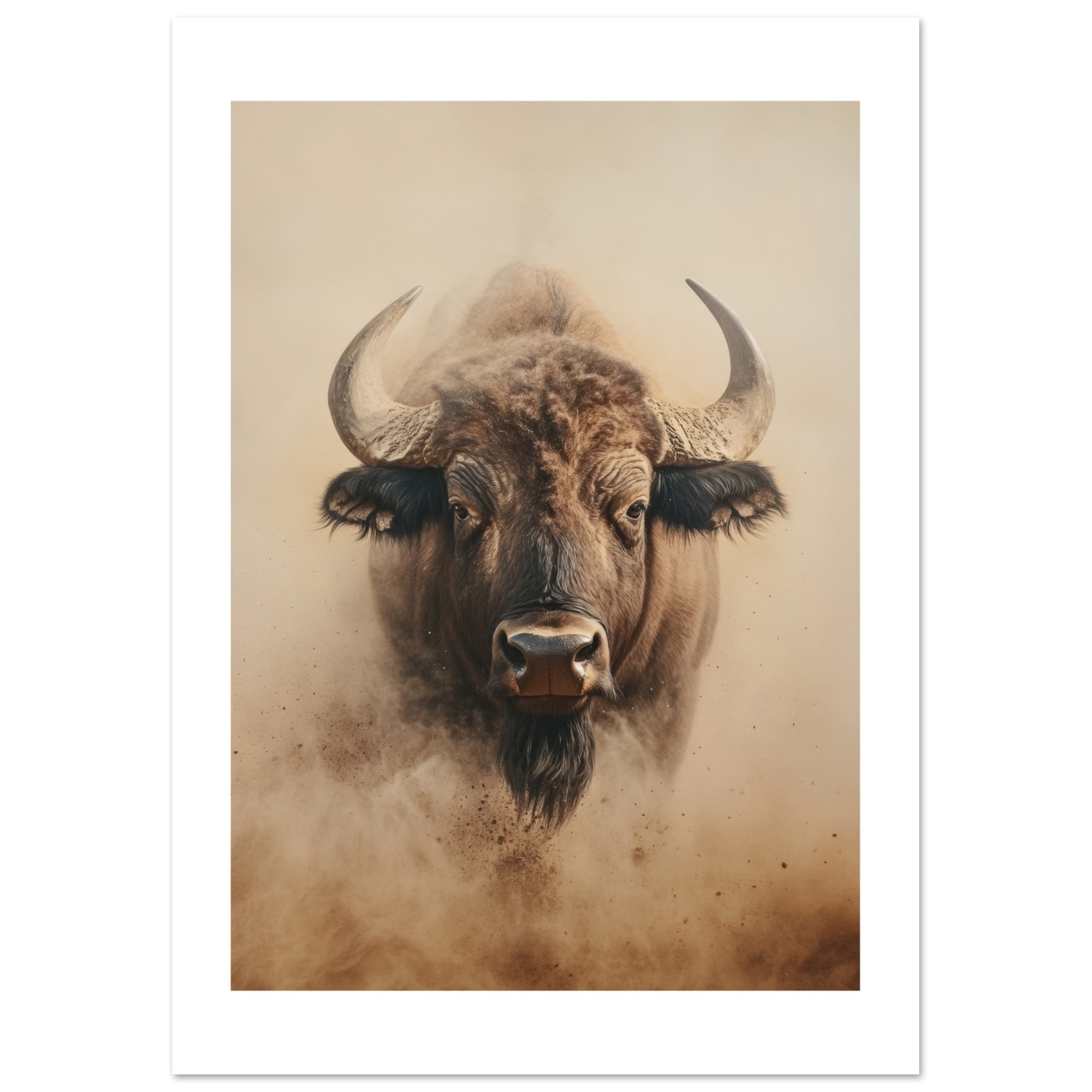 Buffalo portrait in a sandstorm 1
