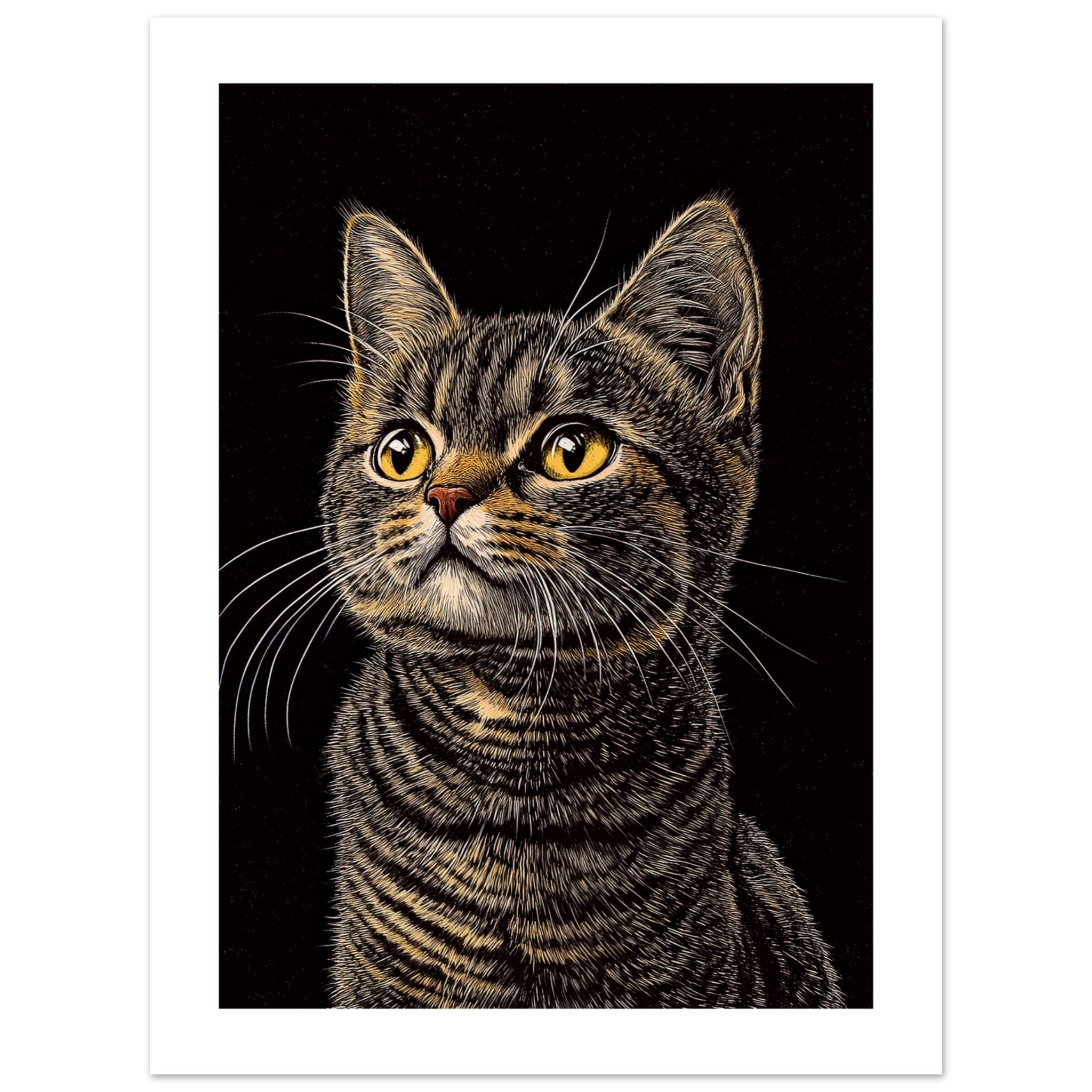 American Shorthair Cat Painted With Tone Pen 2