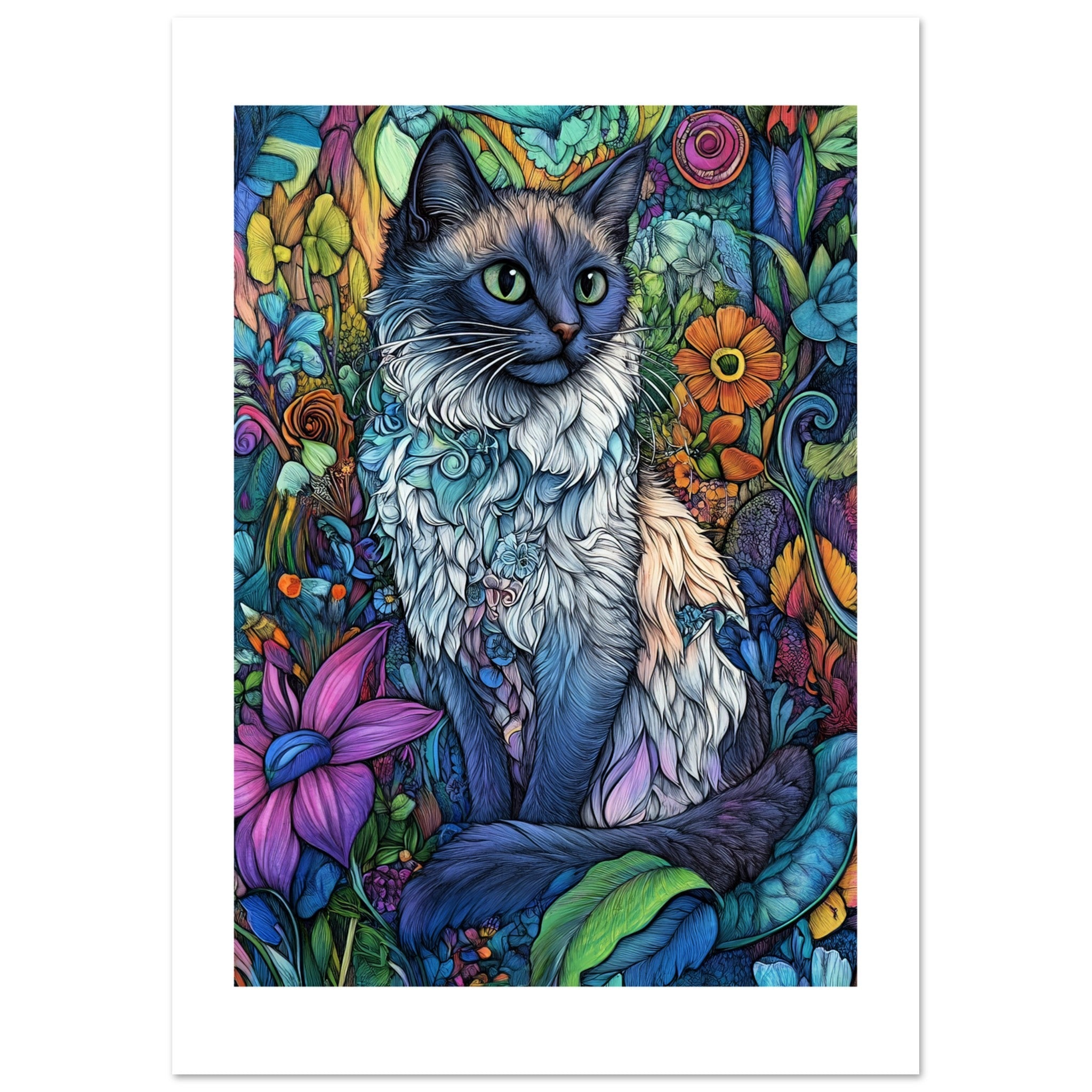 Balinese Cat Painted With Tone Pen 3