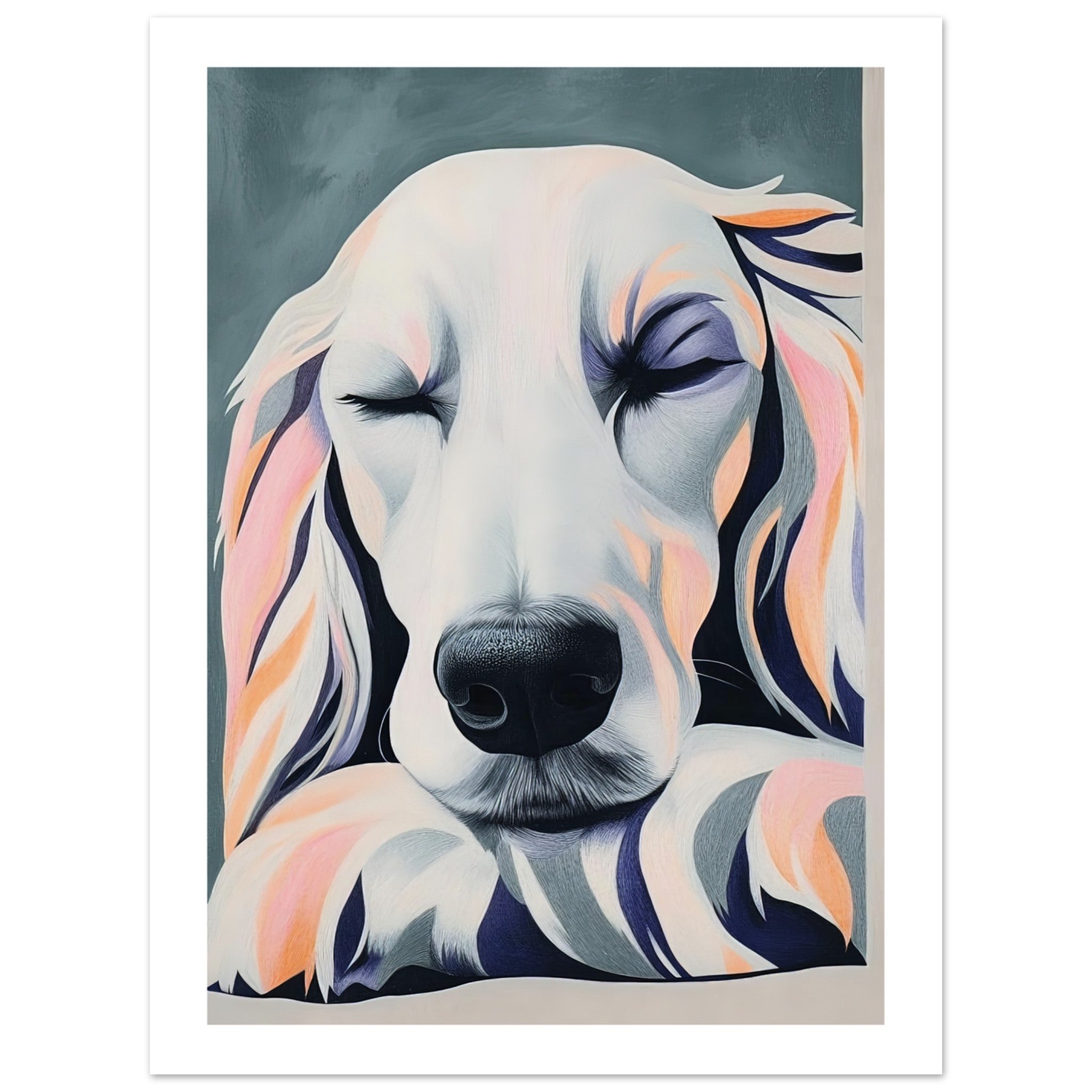 Afghan Hound Dog Relaxing Pastel Colored