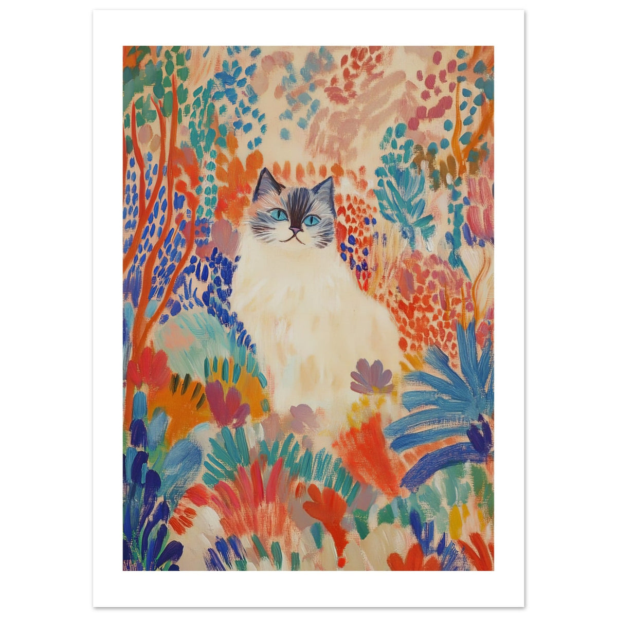 Birman Cat Inspired by Matisse 1