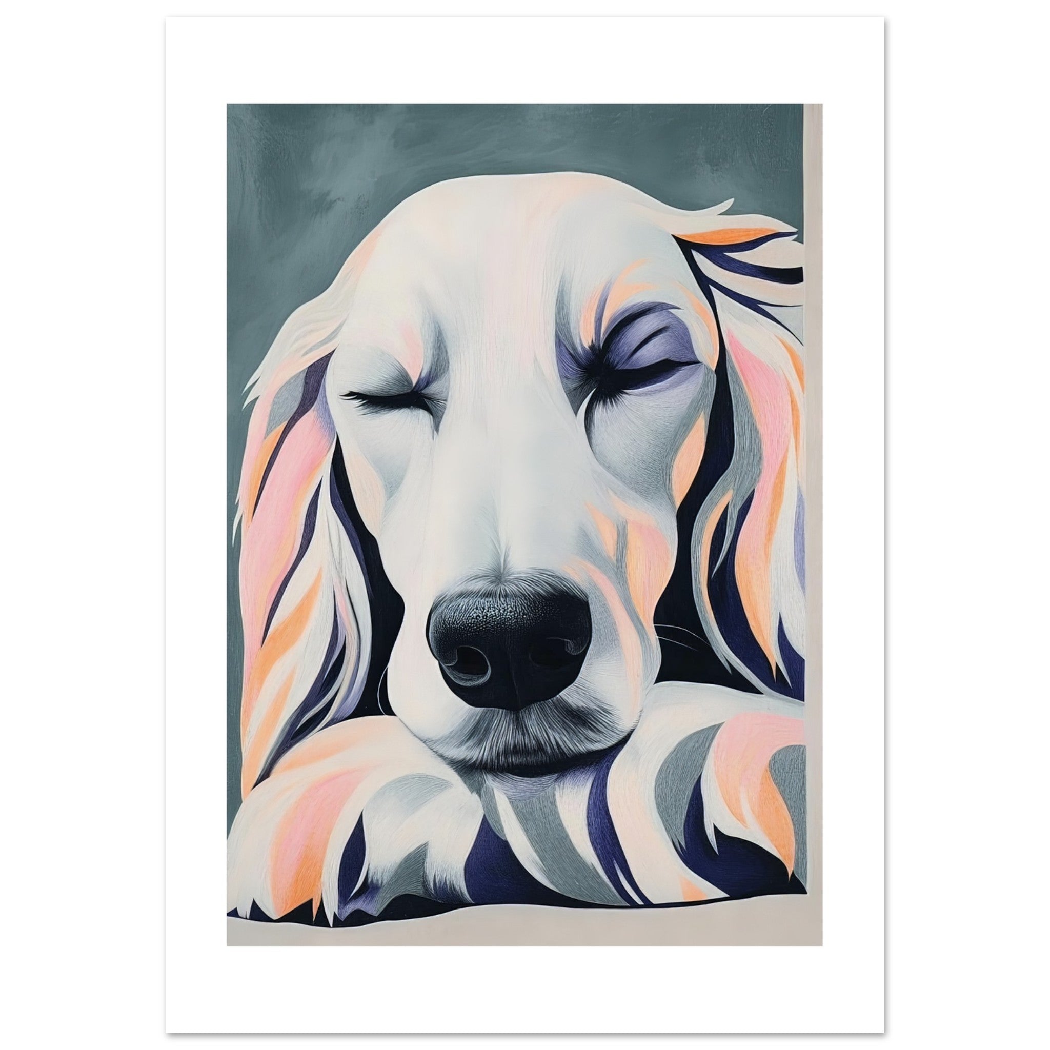 Afghan Hound Dog Relaxing Pastel Colored