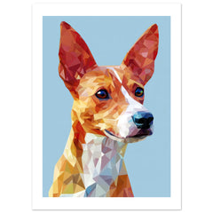 Basenji Dog Illustrated with Colorful Triangles 2