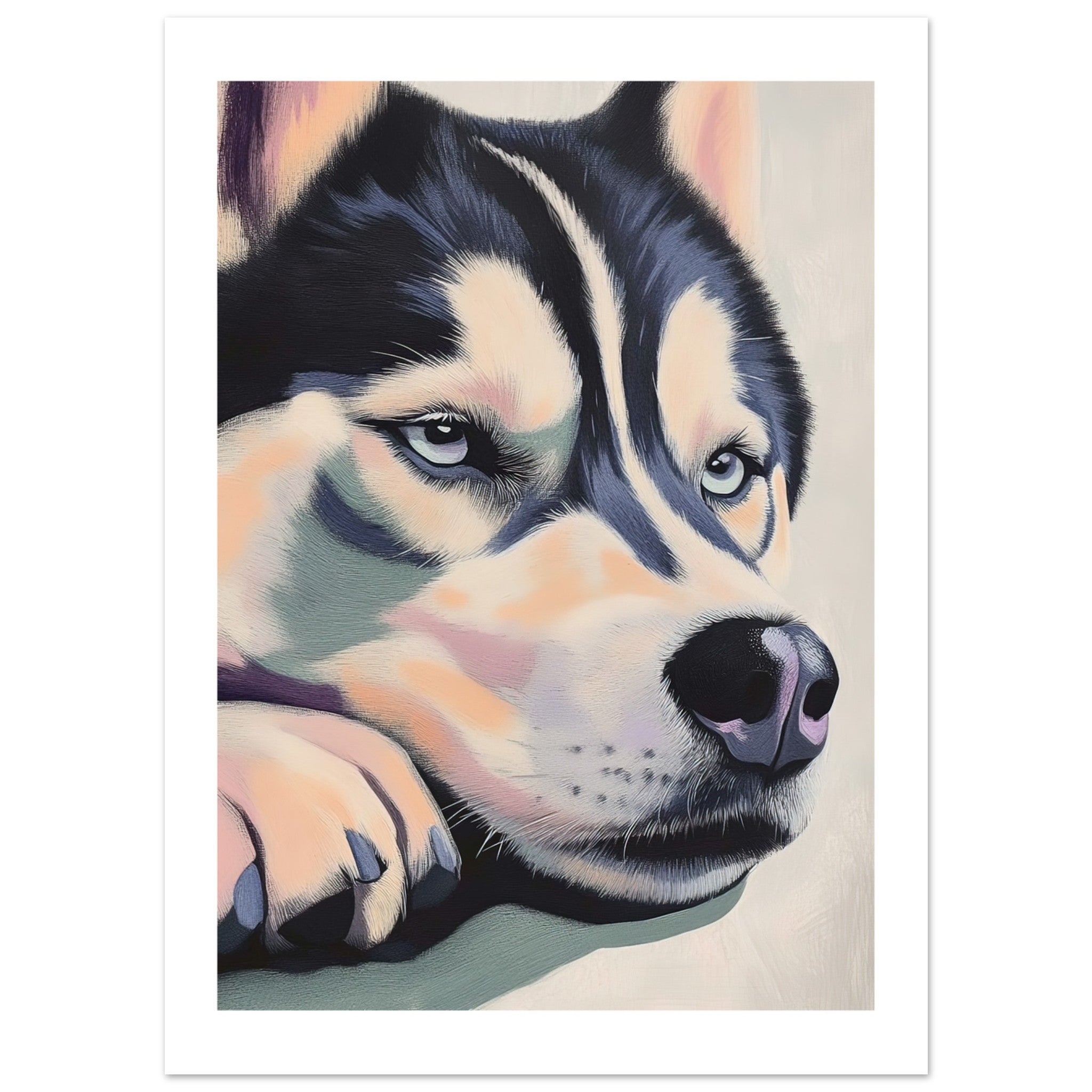 Alaskan Malamute Dog Relaxing Pastel Colored