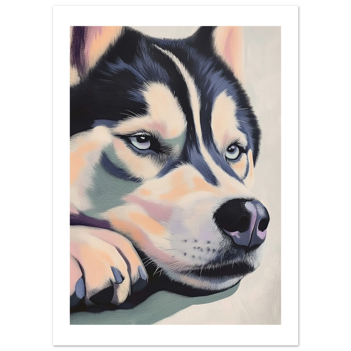 Alaskan Malamute Dog Relaxing Pastel Colored