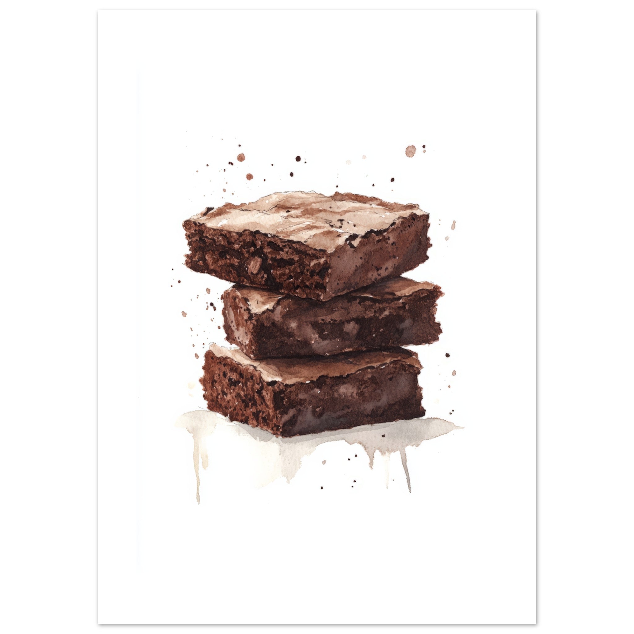 Brownies Watercolor Painting Wall Art 2