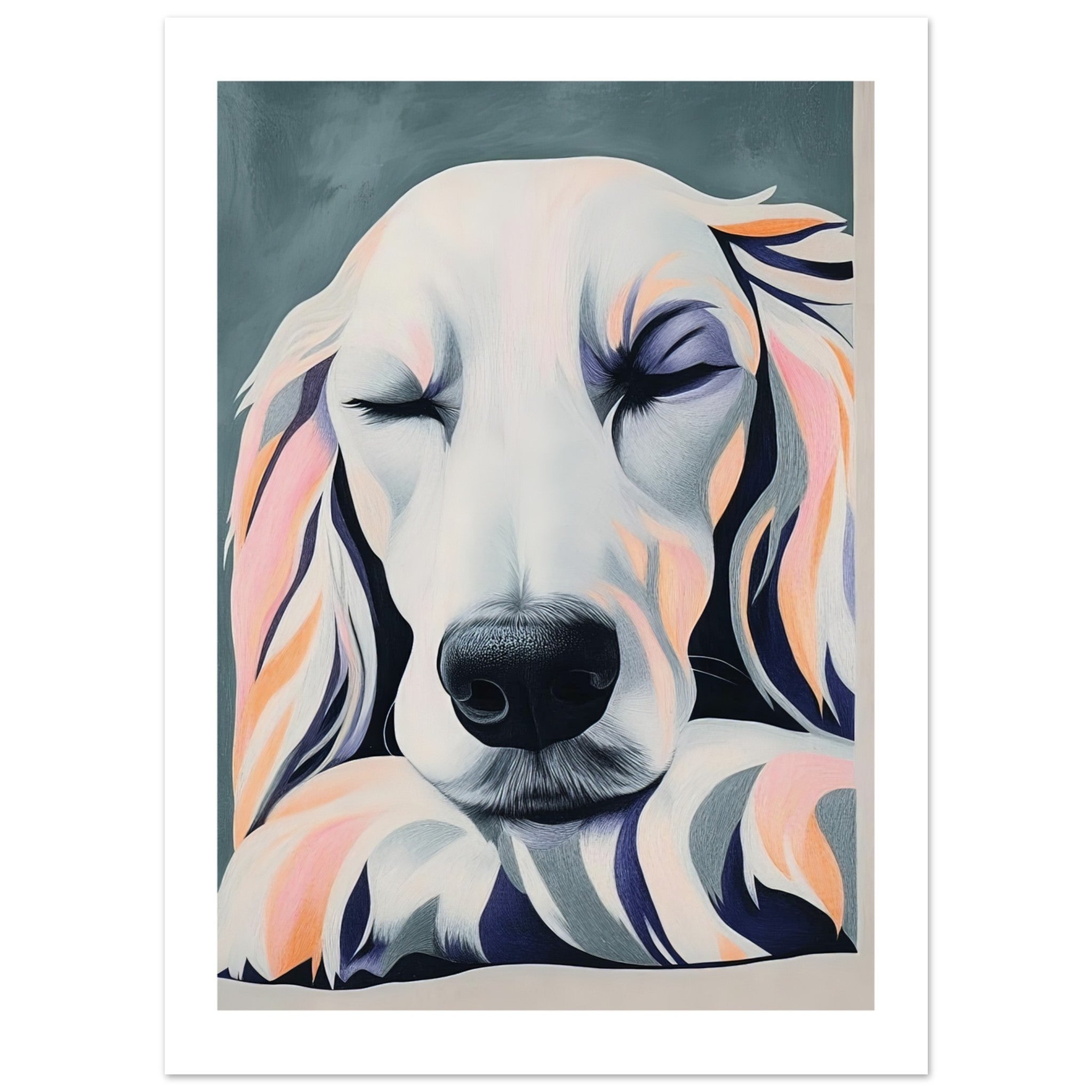 Afghan Hound Dog Relaxing Pastel Colored