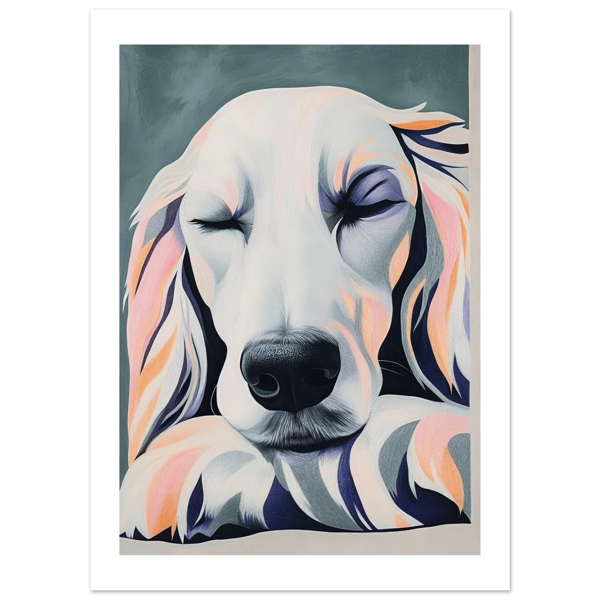Afghan Hound Dog Relaxing Pastel Colored