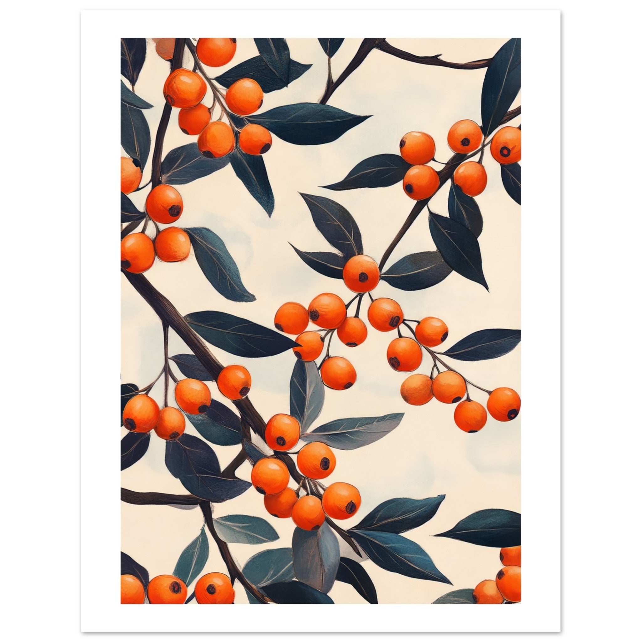 A pattern of Sea Buckthorn Berries