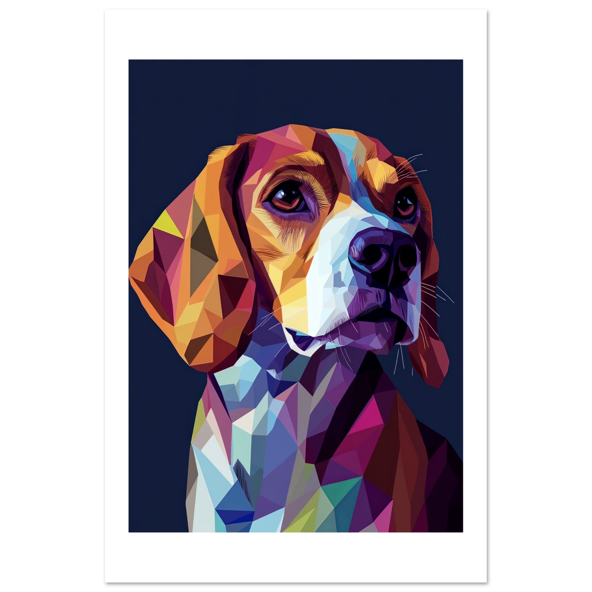 Beagle Dog Illustrated with Colorful Triangles 1