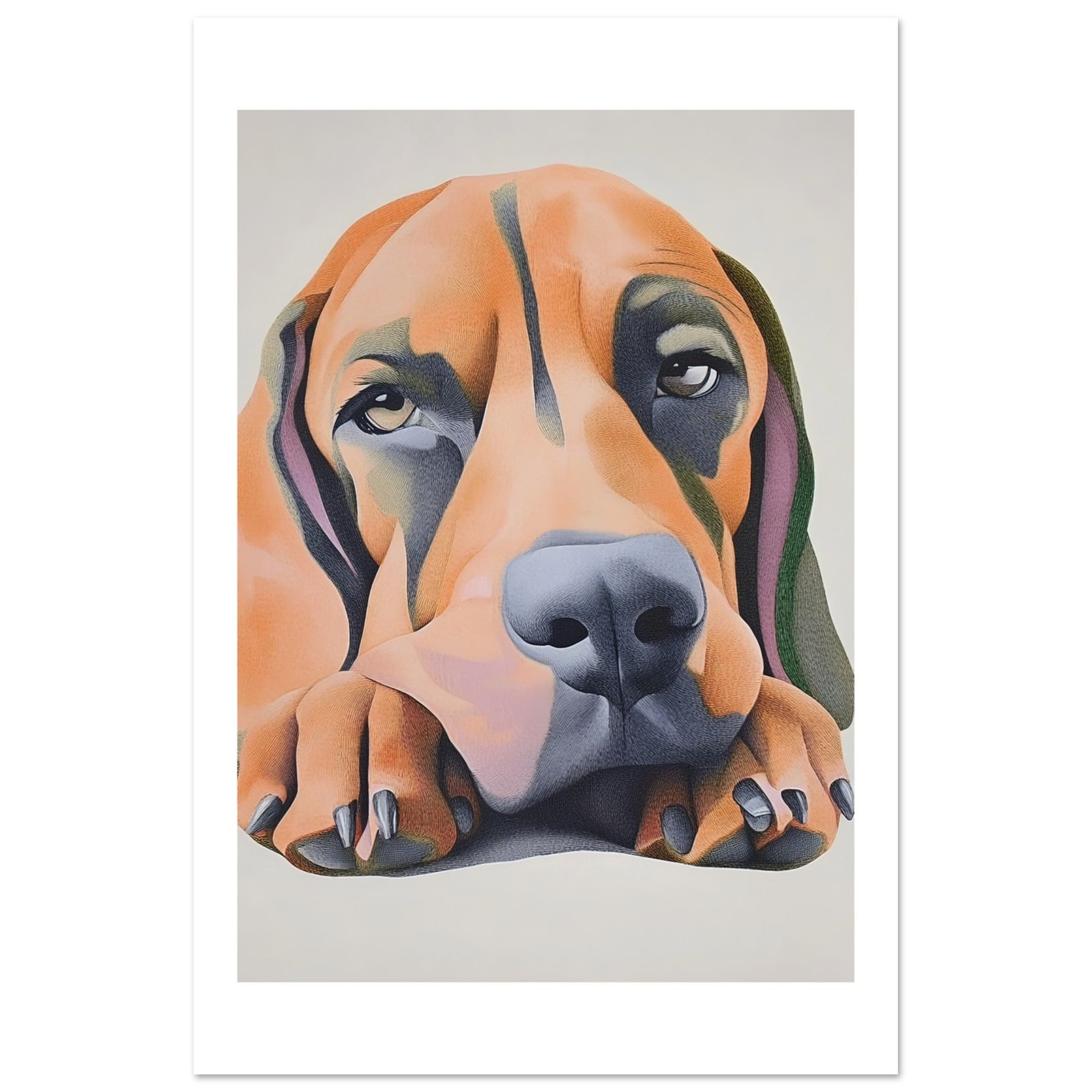 Bloodhound Dog Relaxing Pastel Colored