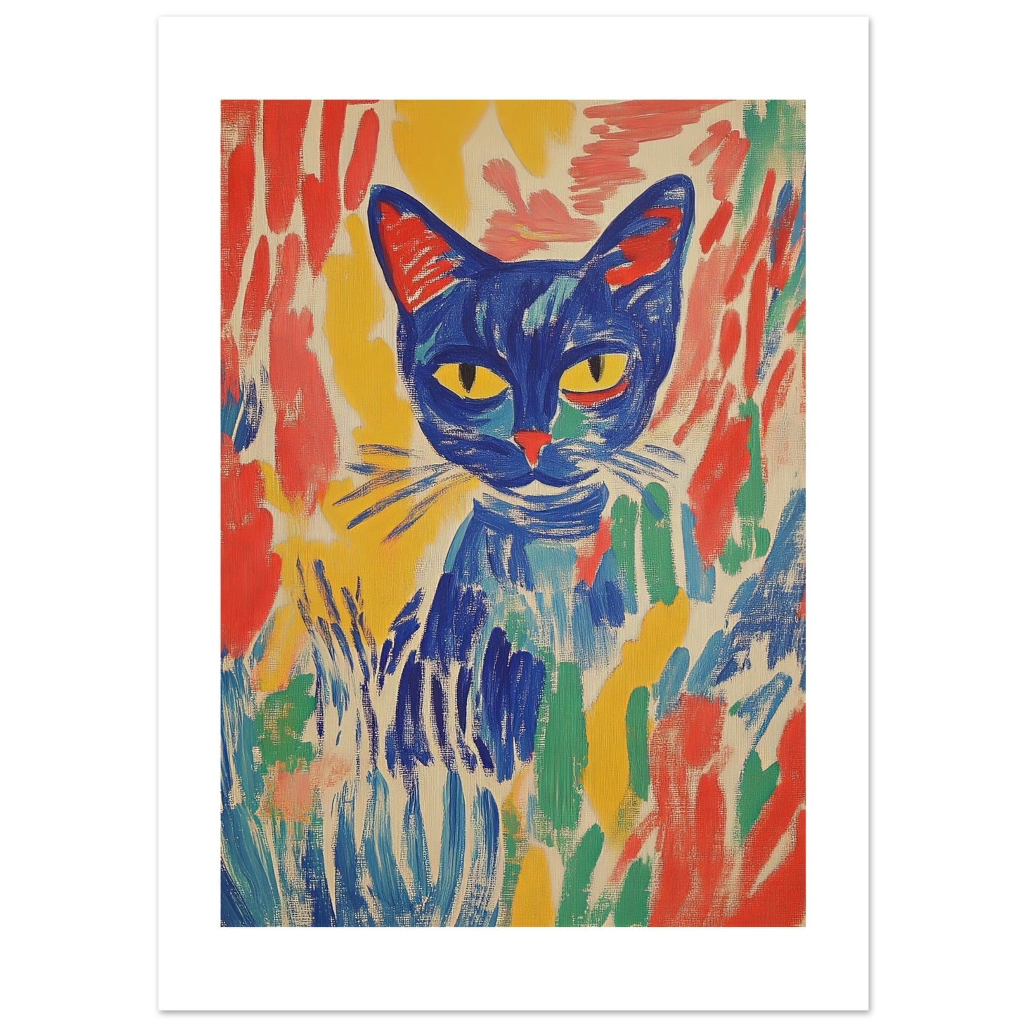 Abyssinian Cat Inspired by Matisse
