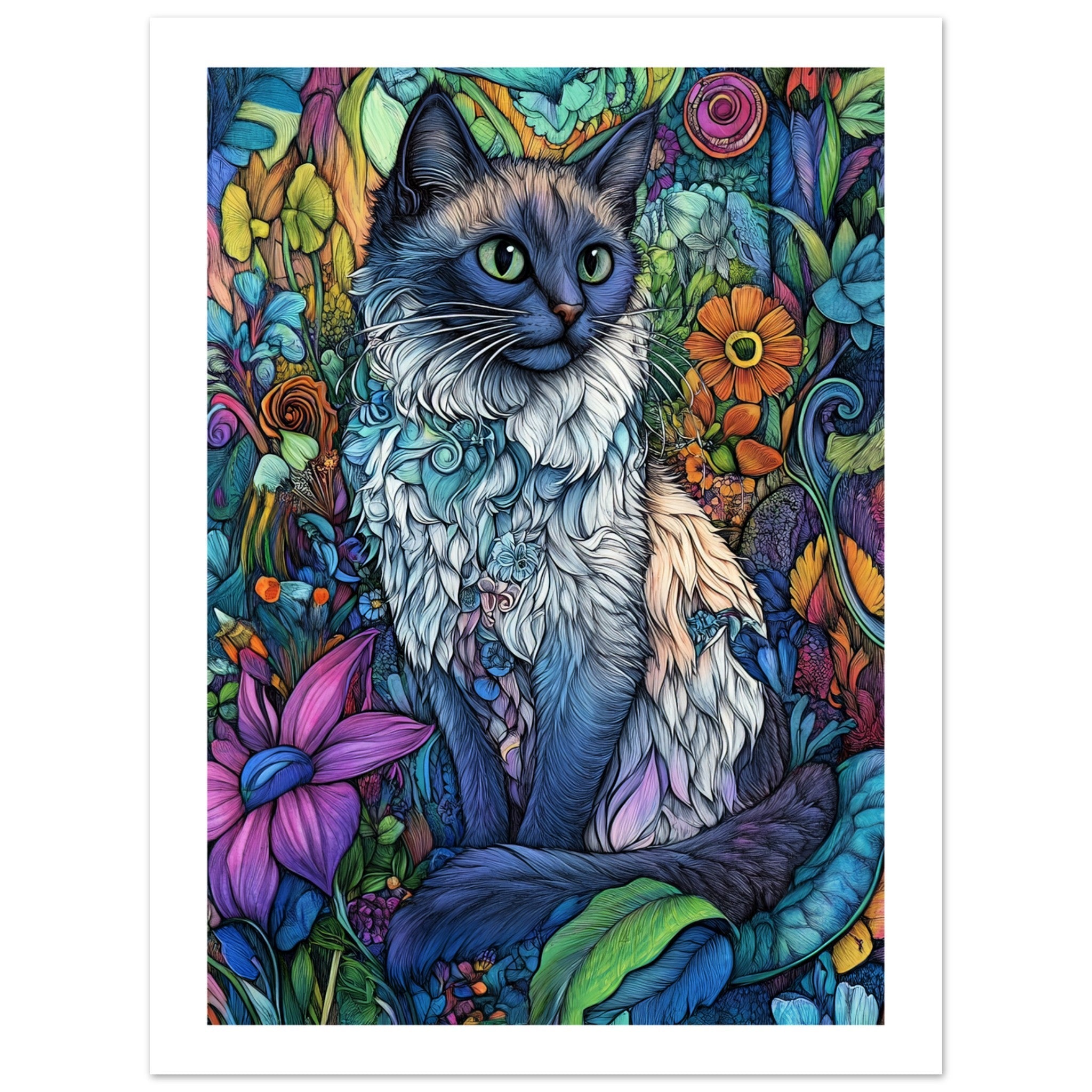 Balinese Cat Painted With Tone Pen 3