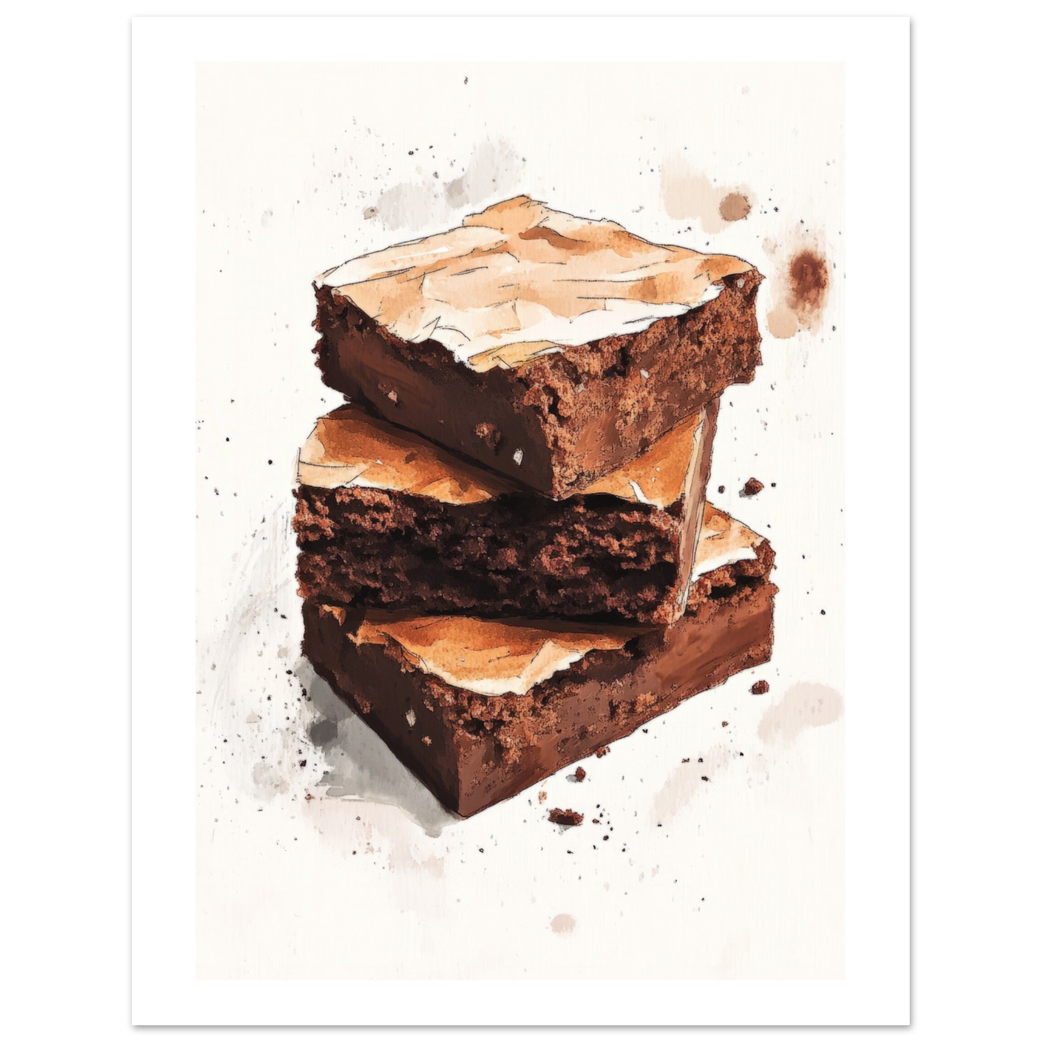 Brownies Watercolor Painting Wall Art 1
