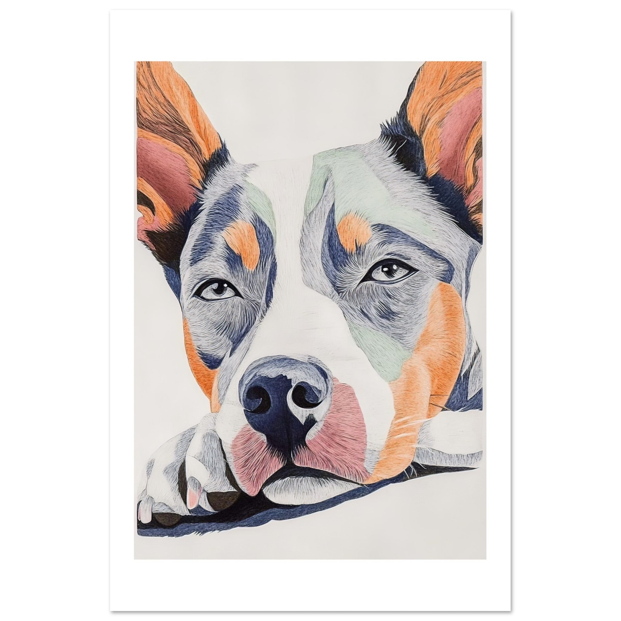 Australian Cattle Dog Relaxing Pastel Colored