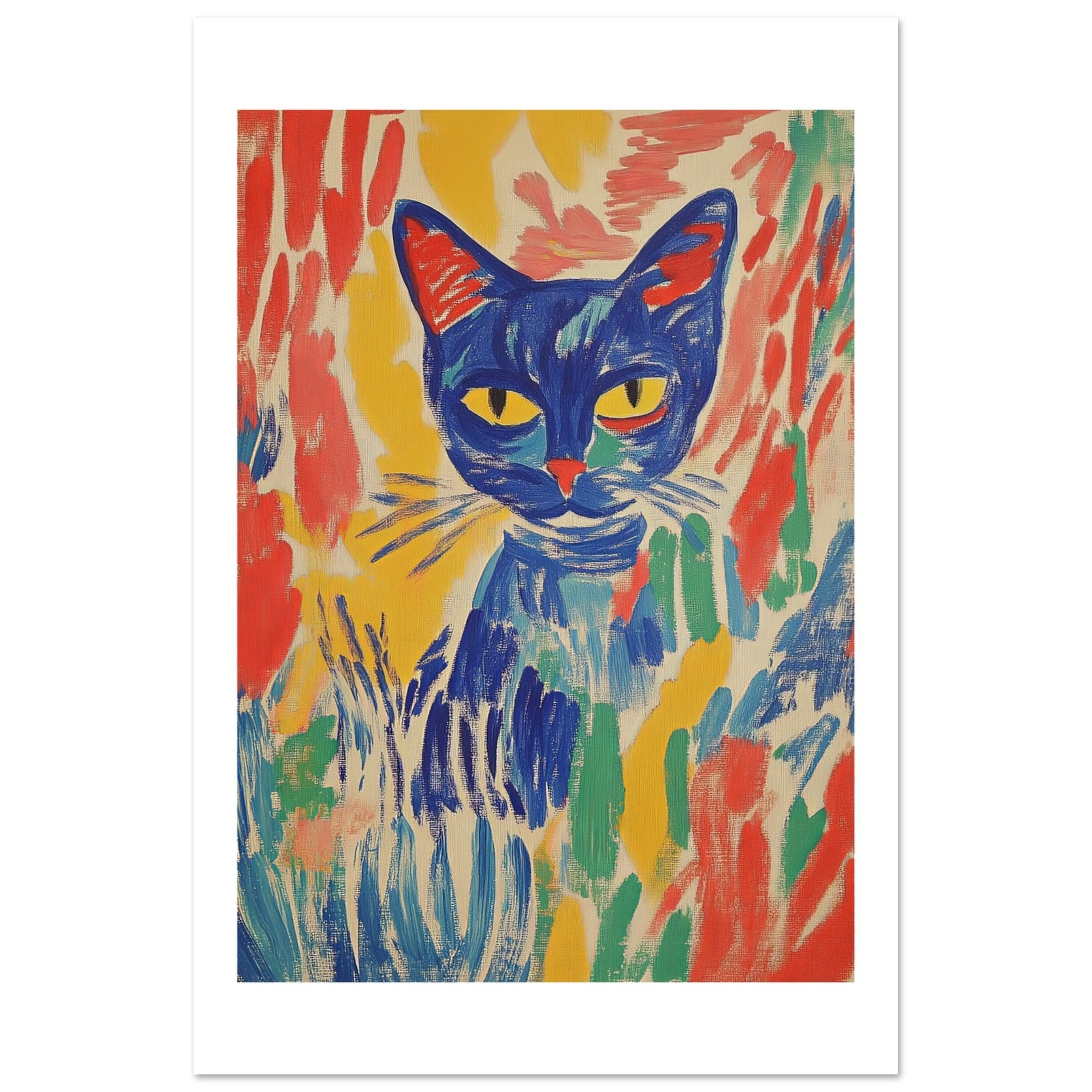 Abyssinian Cat Inspired by Matisse