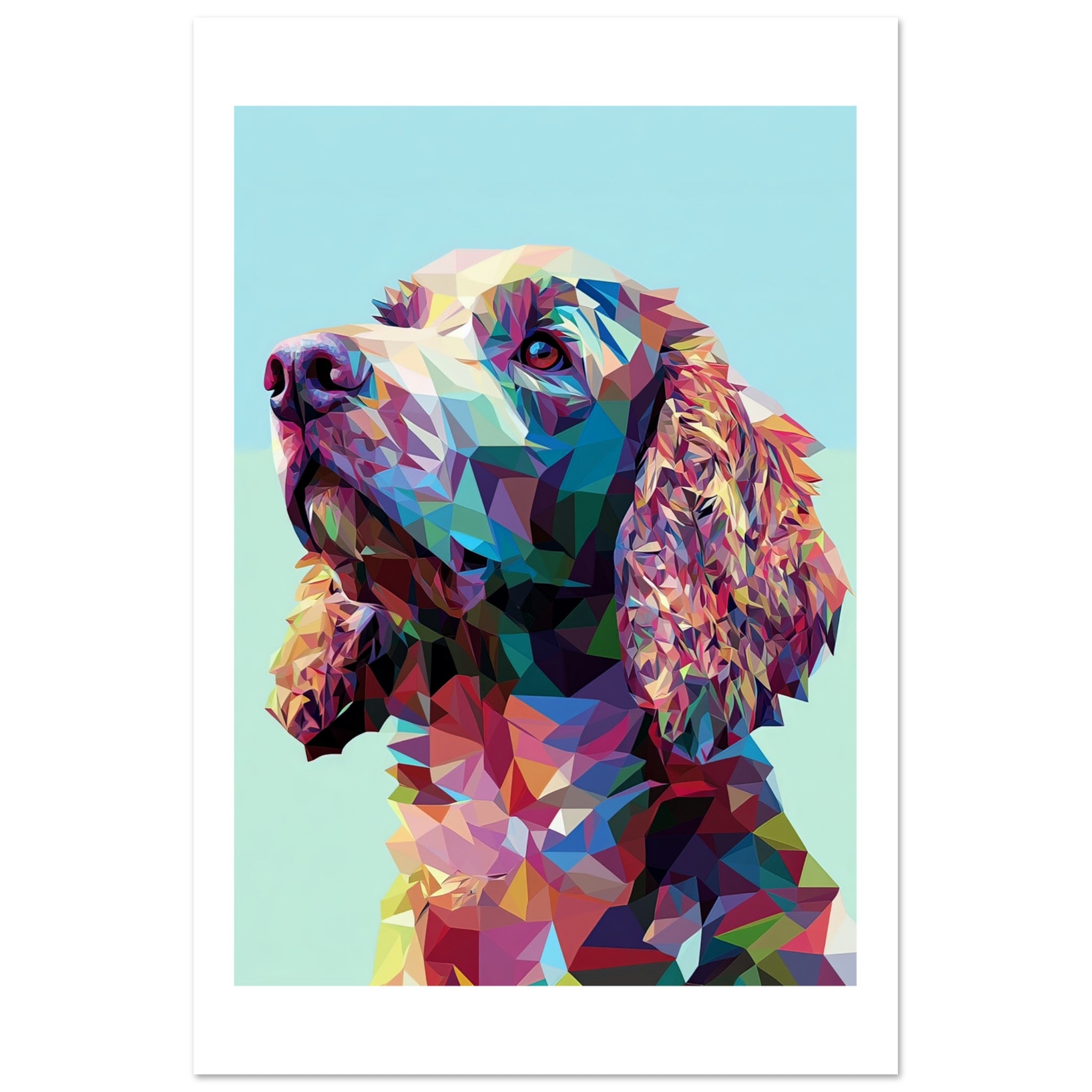 American Water Dog Illustrated with Colorful Triangles 4