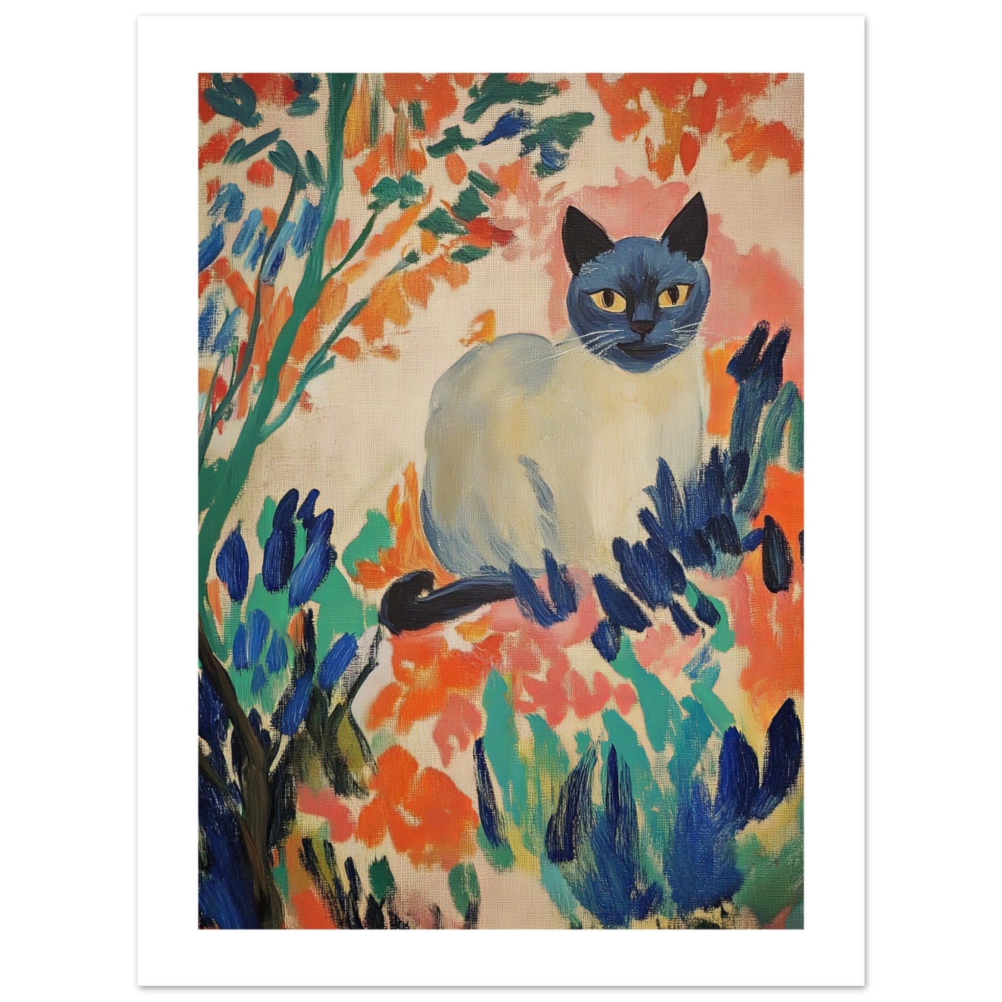 Burmese Cat Inspired by Matisse