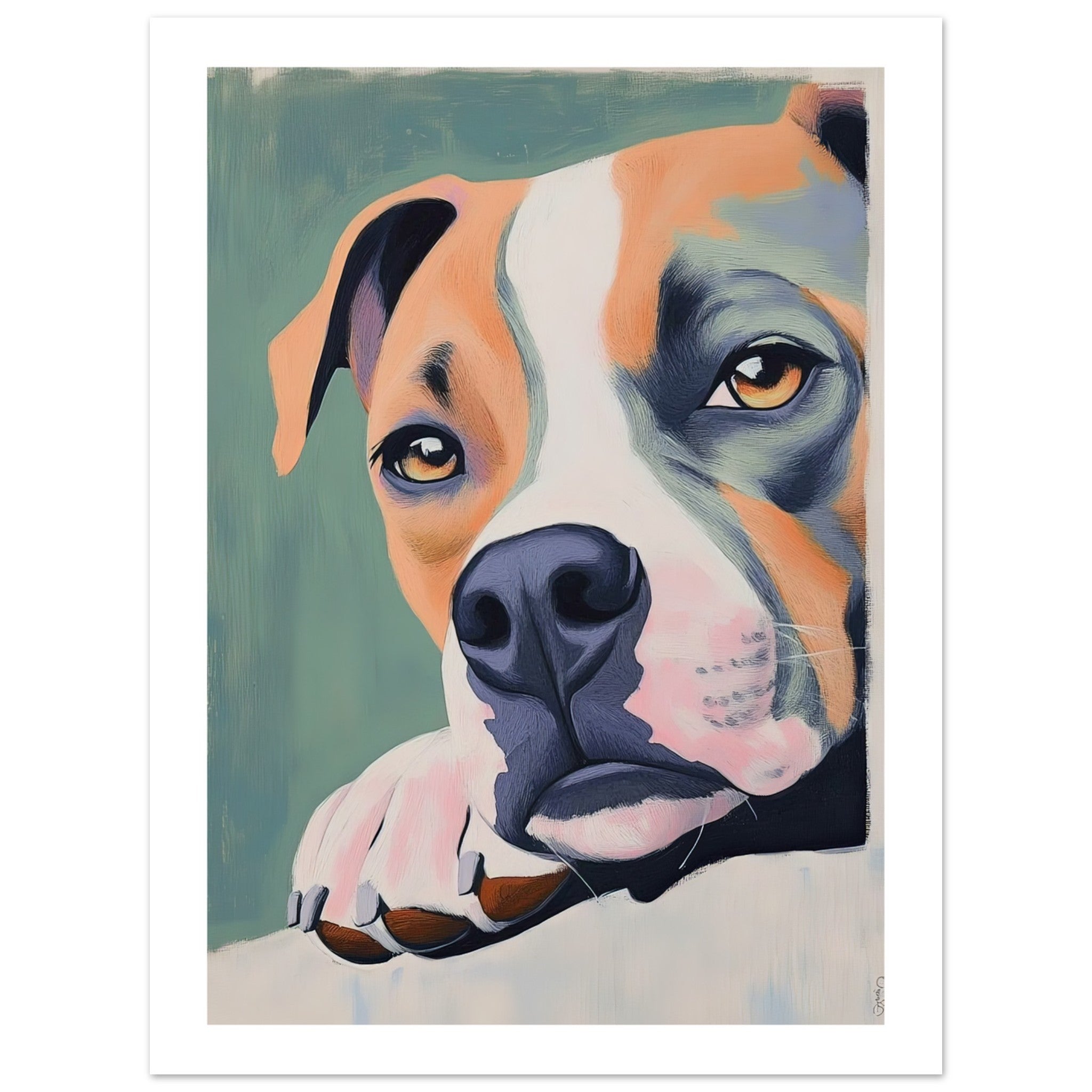 American Staffordshire Dog Relaxing Pastel Colored