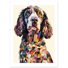 American Water Dog Illustrated with Colorful Triangles 1