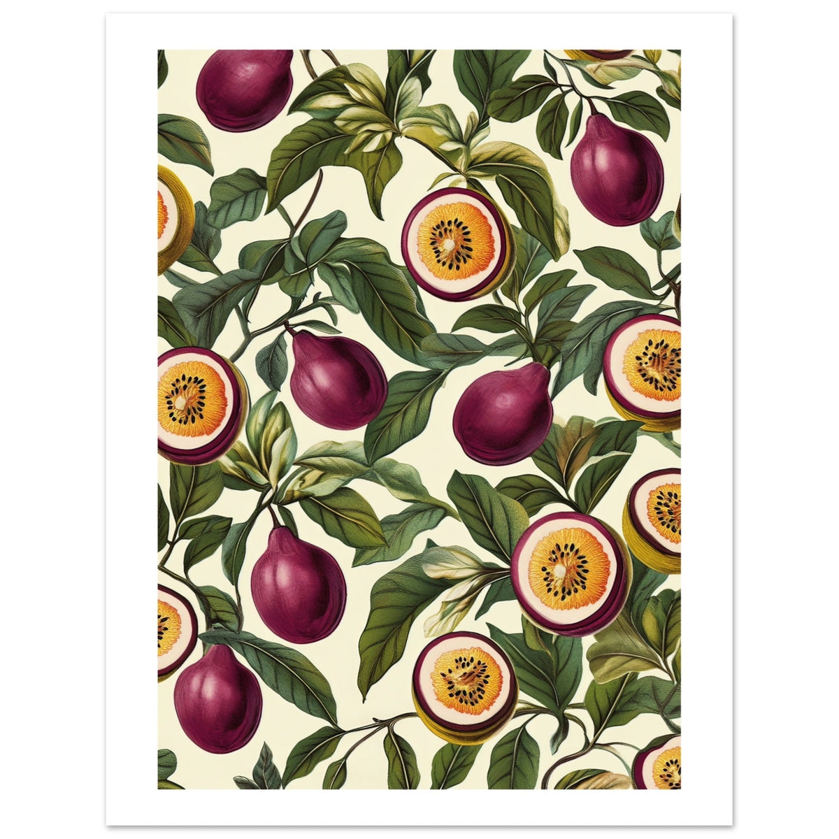 A pattern of Passionfruits