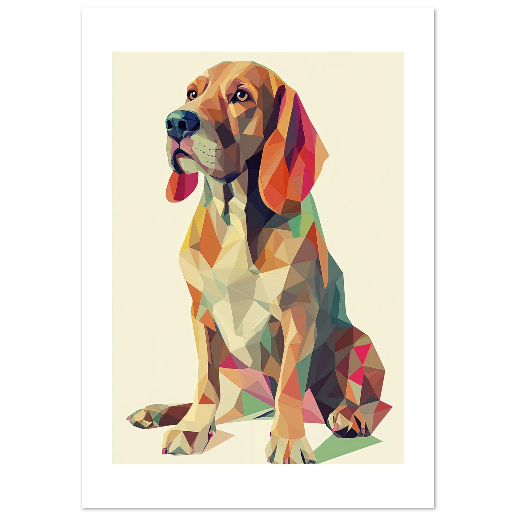 Bloodhound Dog Illustrated with Colorful Triangles 4
