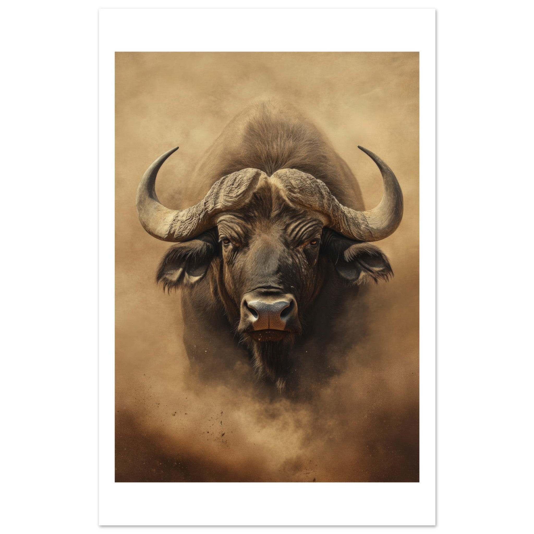Buffalo portrait in a sandstorm 2