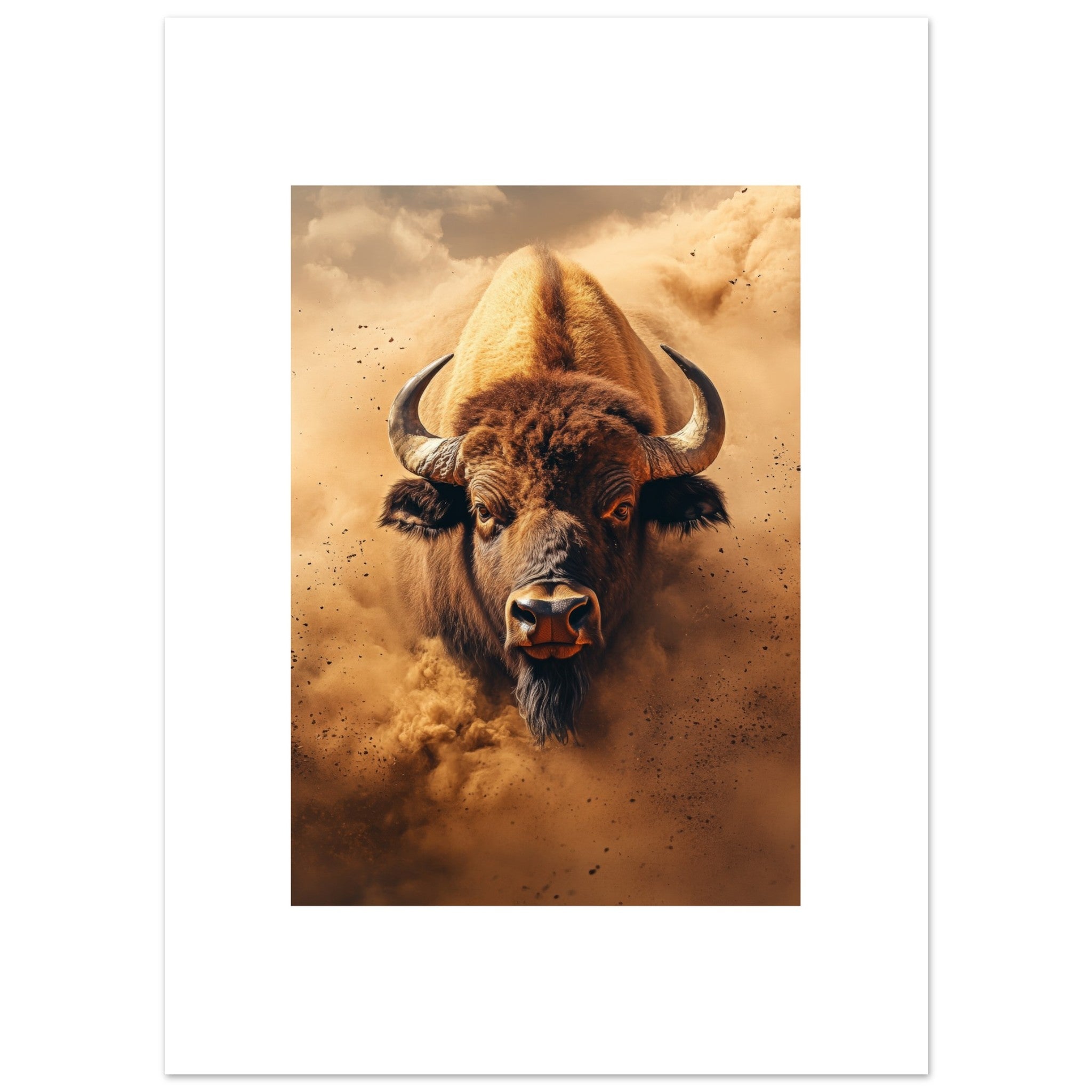 Buffalo portrait in a sandstorm 3